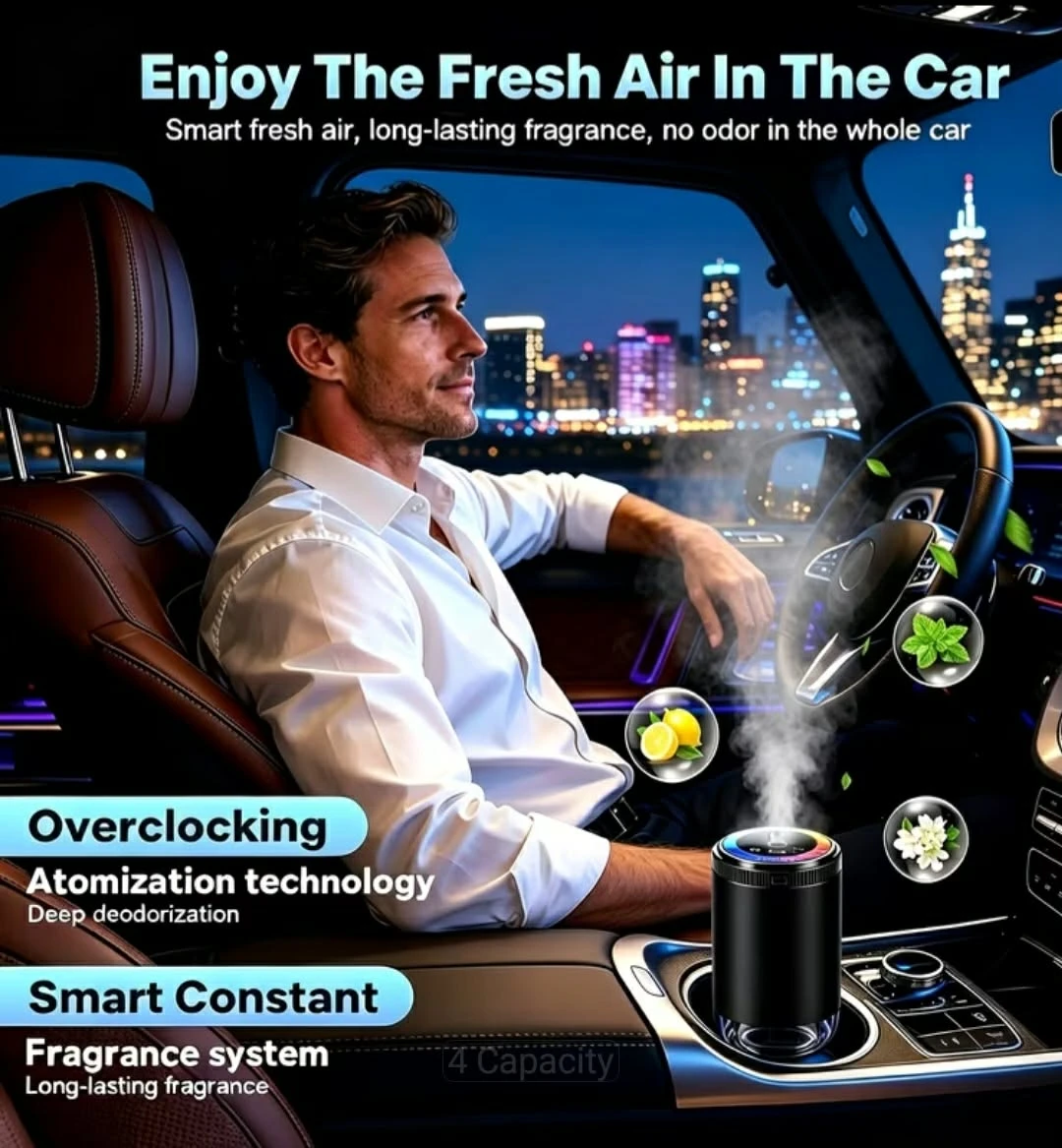 Car Aromatherapy Diffuser with Starry Sky Light - photo 4