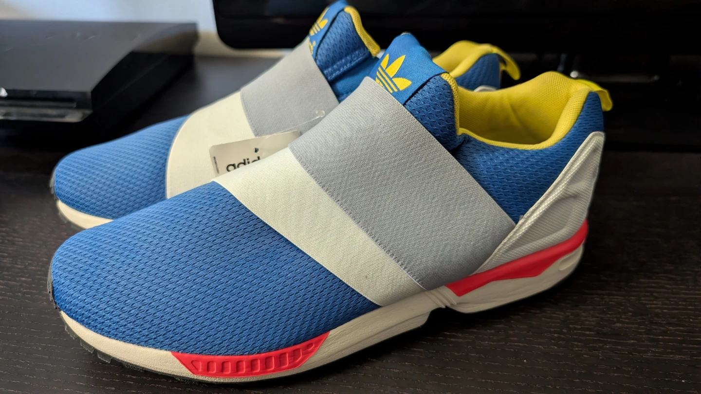Adidas ZX Flux Slip On Shoes - Blue/Yellow - Size 9 US - photo 4