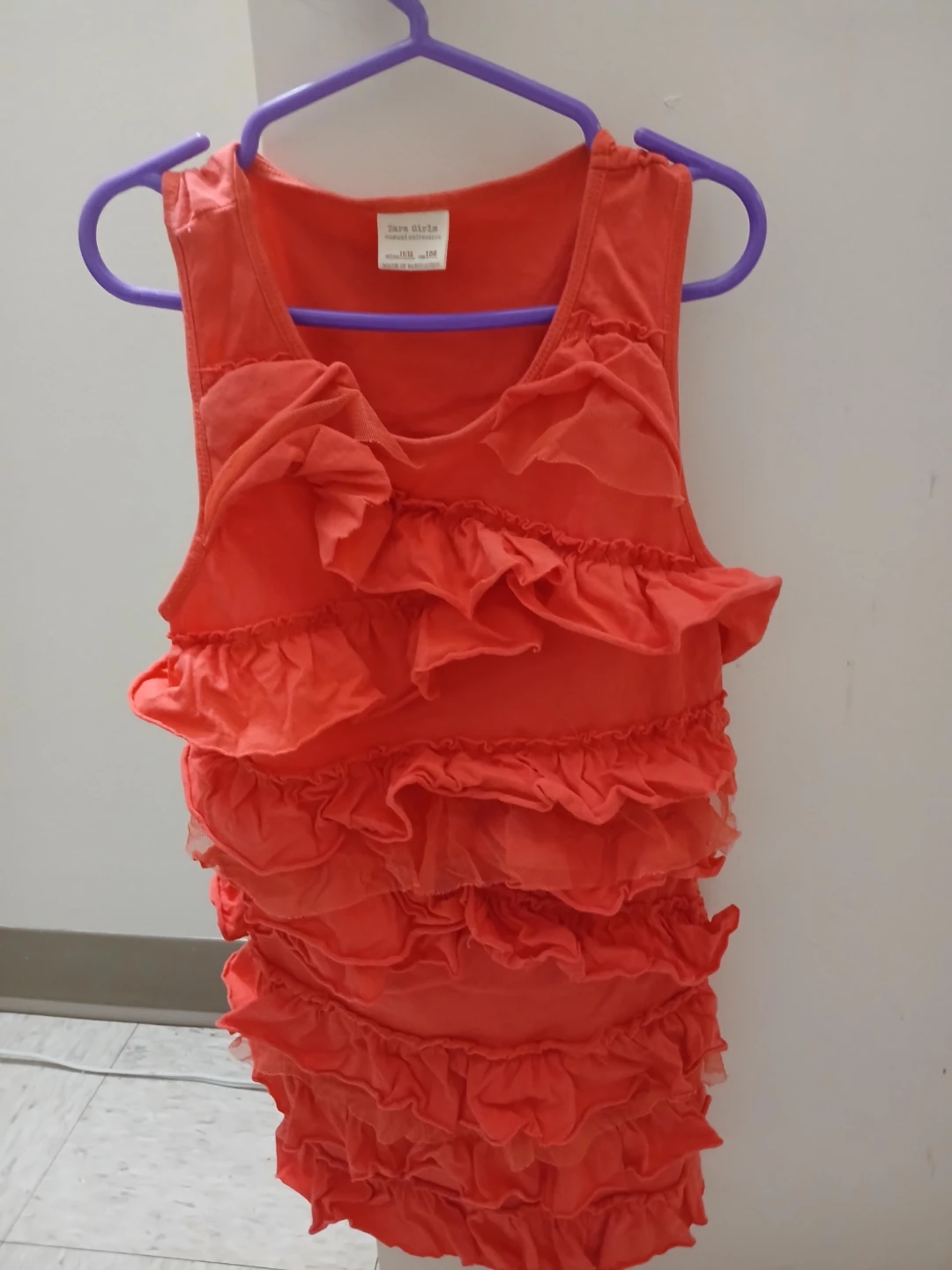 Tunique Zara Girls corail volants