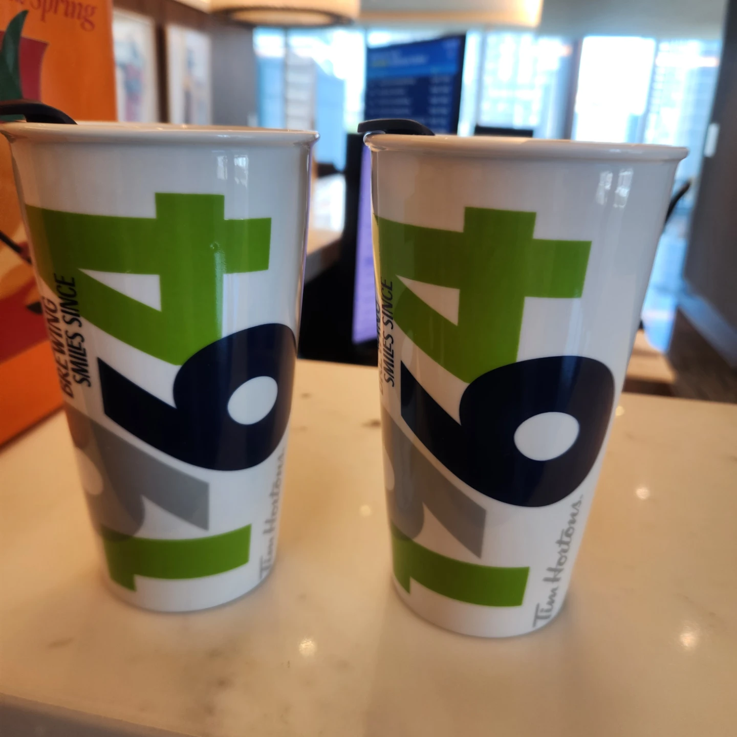 Tim Hortons Travel Mugs (2) with Lids