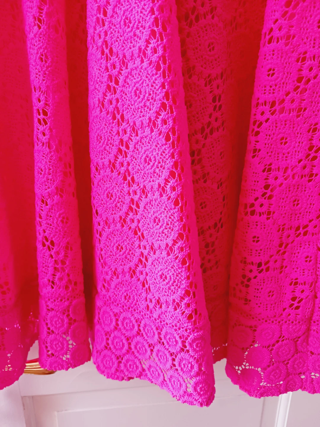 CHARTER'S CLUB Hot Pink Lace Dress. Size Medium. - photo 4