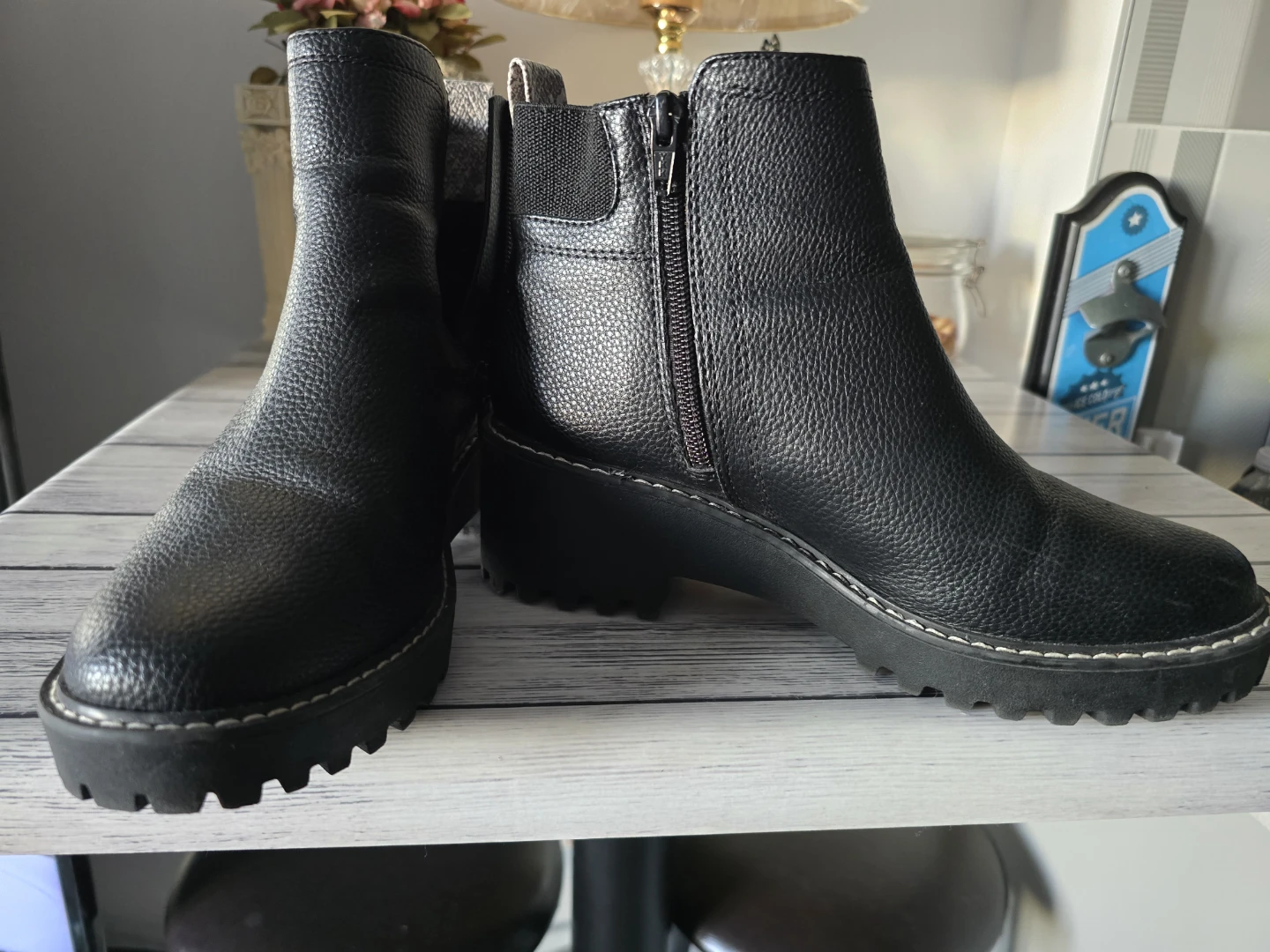 Black Faux Leather Chelsea Boots - photo 5