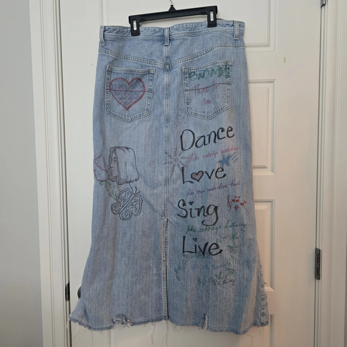 Tommy Hilfiger Women's Size 12 Jean Skirt - Custom Art - photo 3