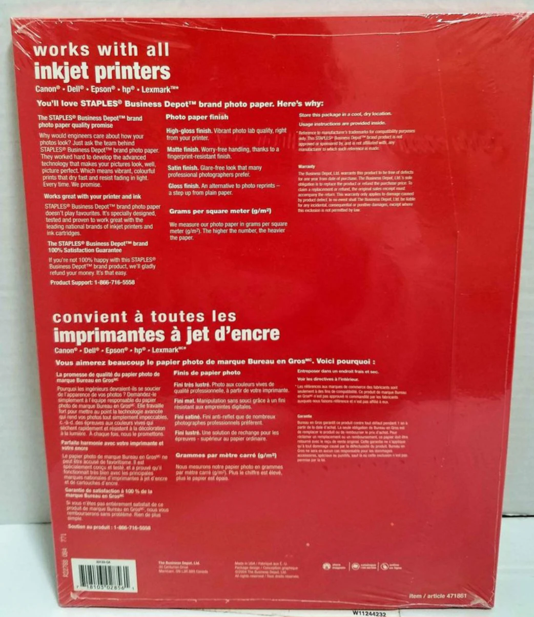 📸Staples Photo Glossy Paper - 30 Sheets📷 - photo 2