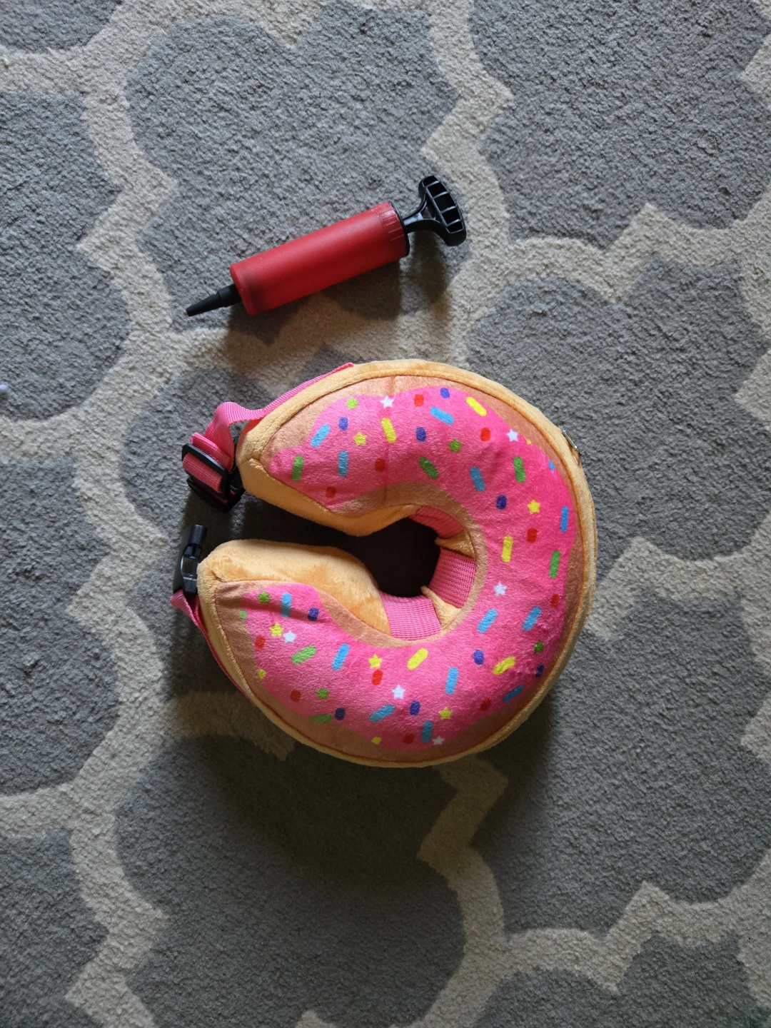 Inflatable Donut Neck Pillow with Pump