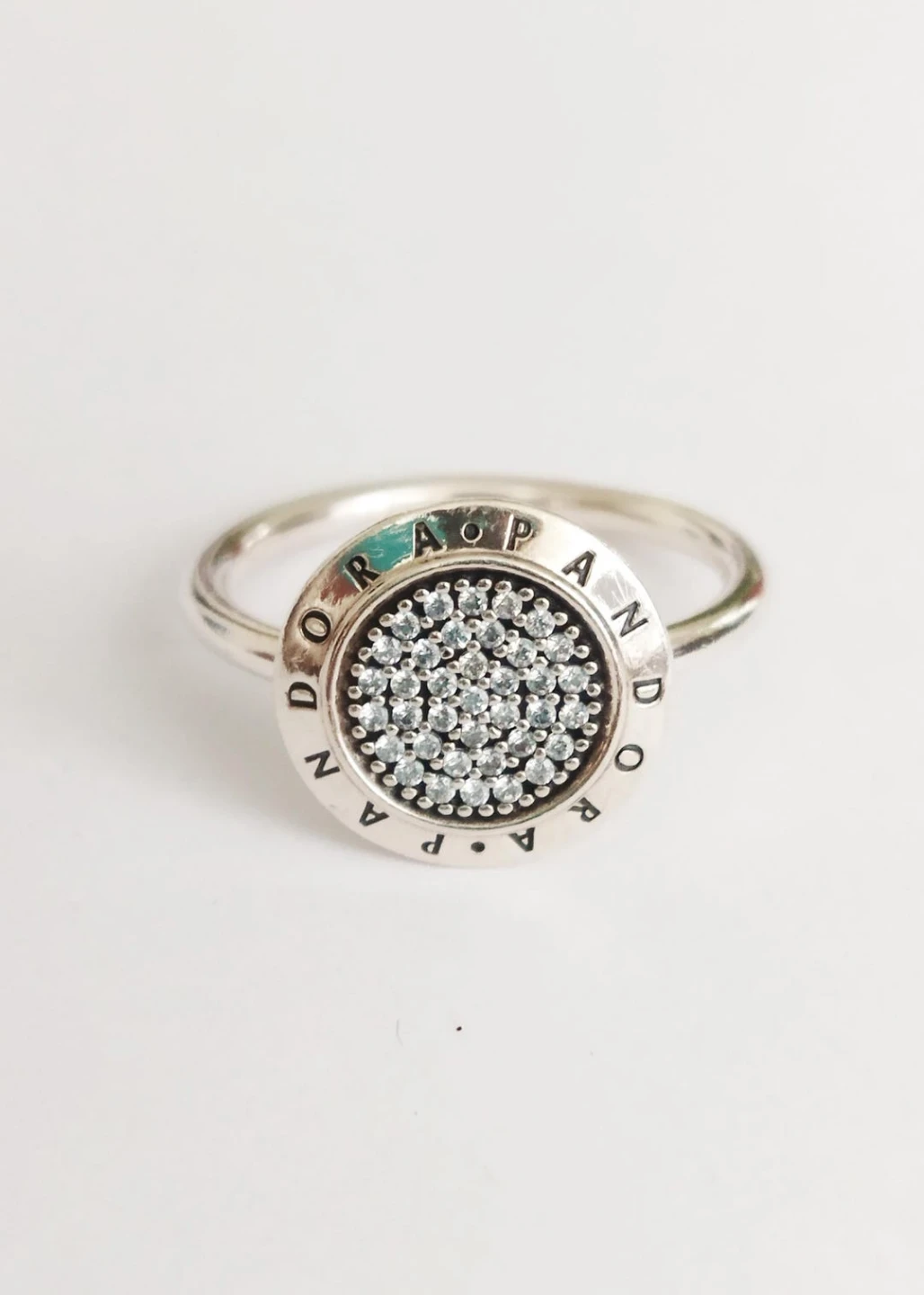 Retired Pandora Silver 925 Pave Sparkling Halo Ring - photo 2