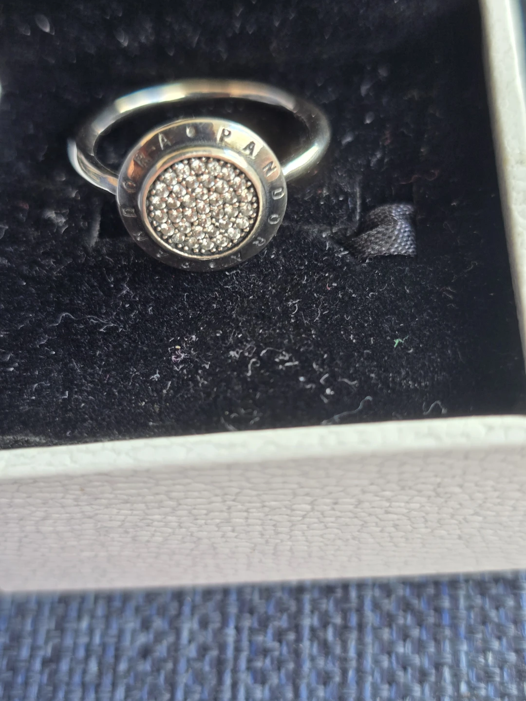 Retired Pandora Silver 925 Pave Sparkling Halo Ring - photo 3