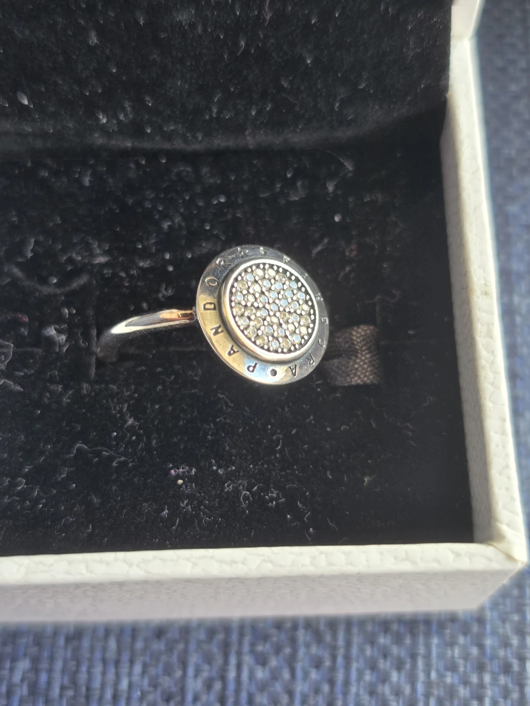 Retired Pandora Silver 925 Pave Sparkling Halo Ring - photo 4