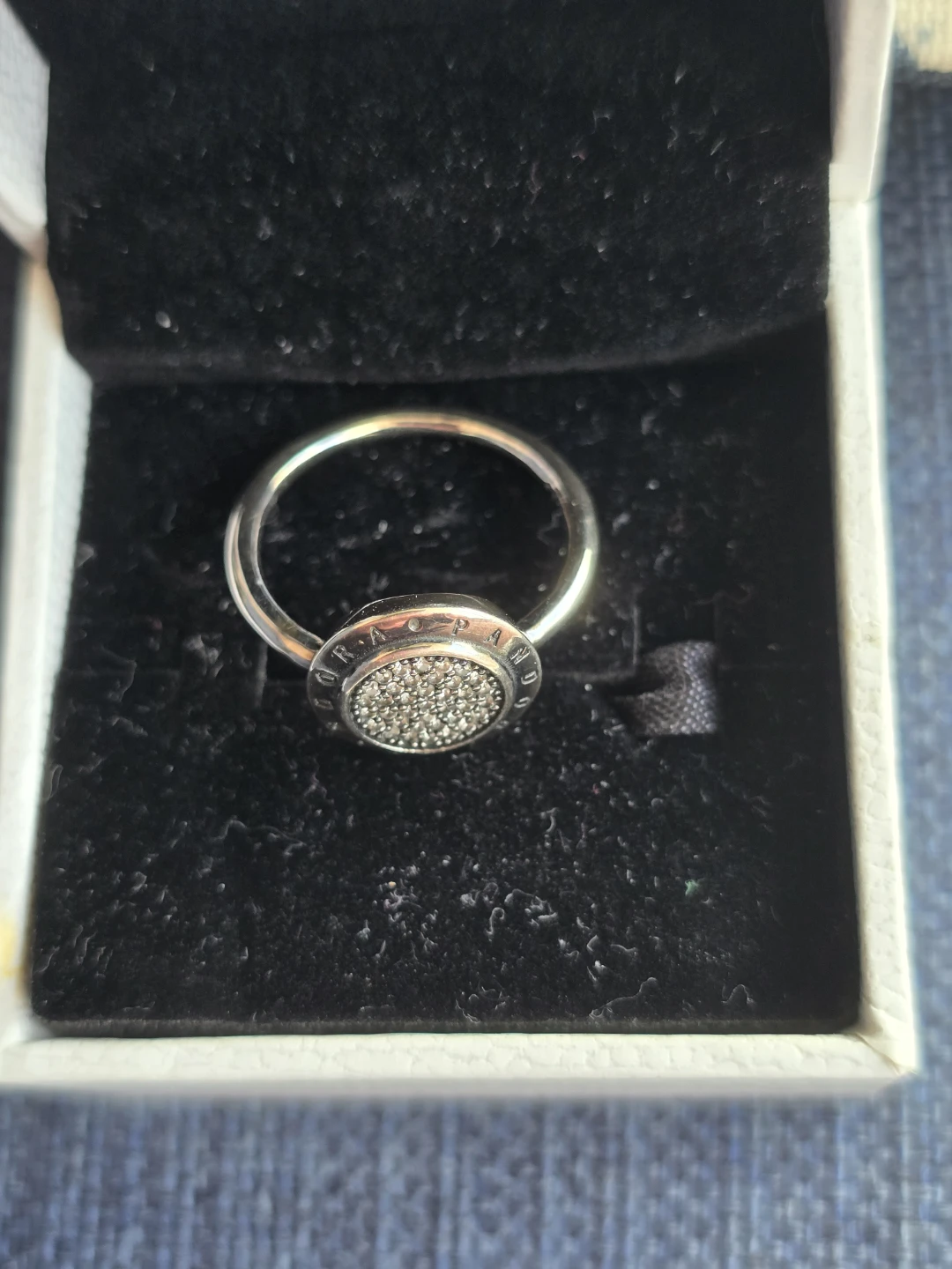 Retired Pandora Silver 925 Pave Sparkling Halo Ring - photo 5