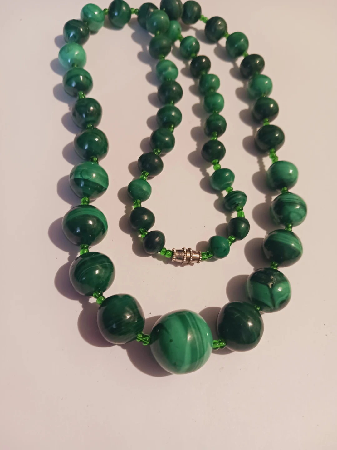 Beautiful Malachite Beaded Necklace - photo 2