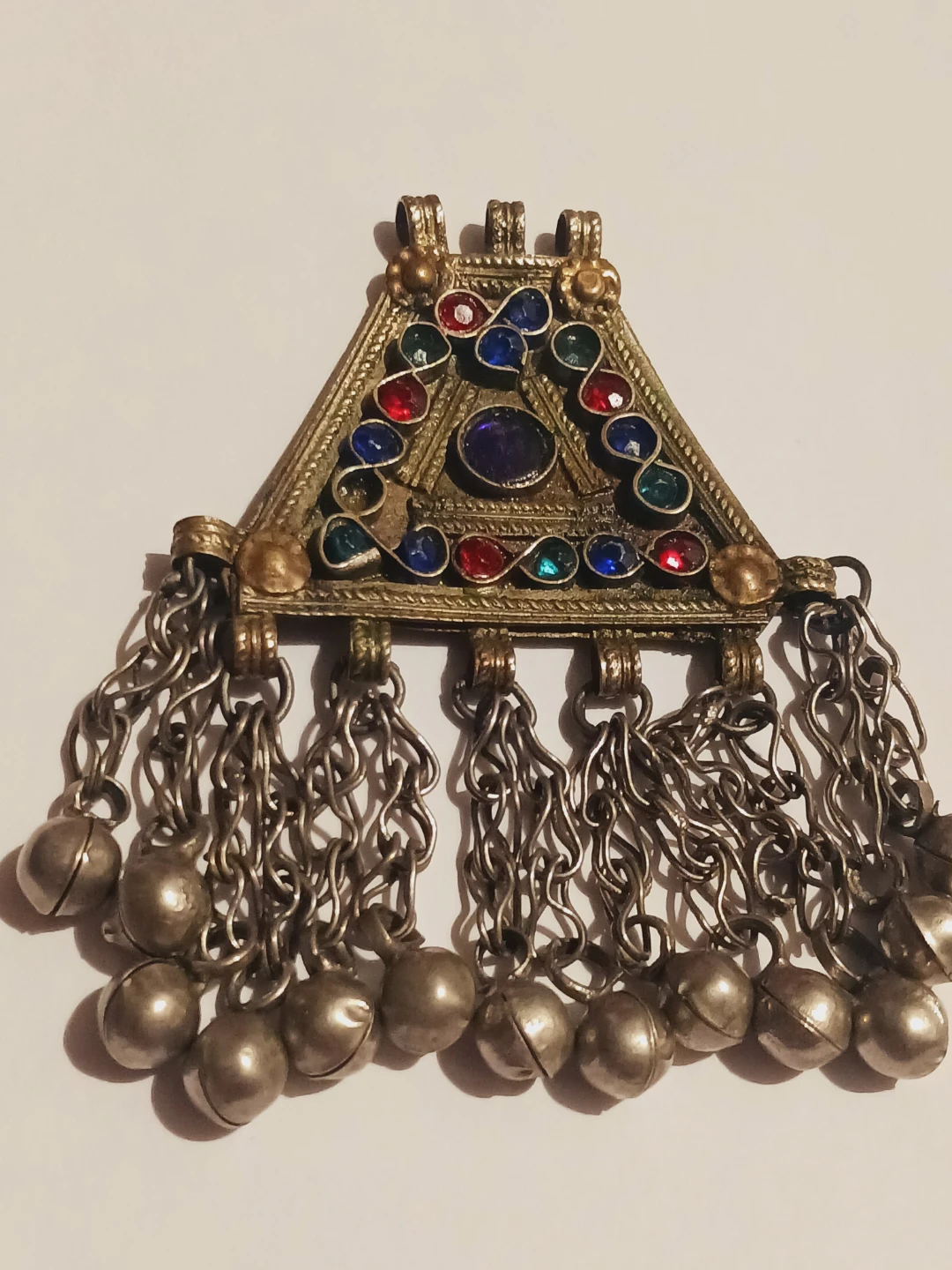 Afghan Ethnic Tribal Kuchi Lapis Lazuli Stone Pendant - photo 4