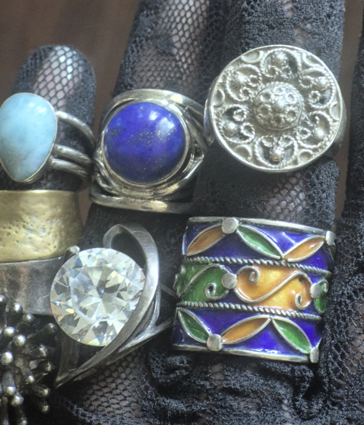 Vintage sterling silver rings - photo 3