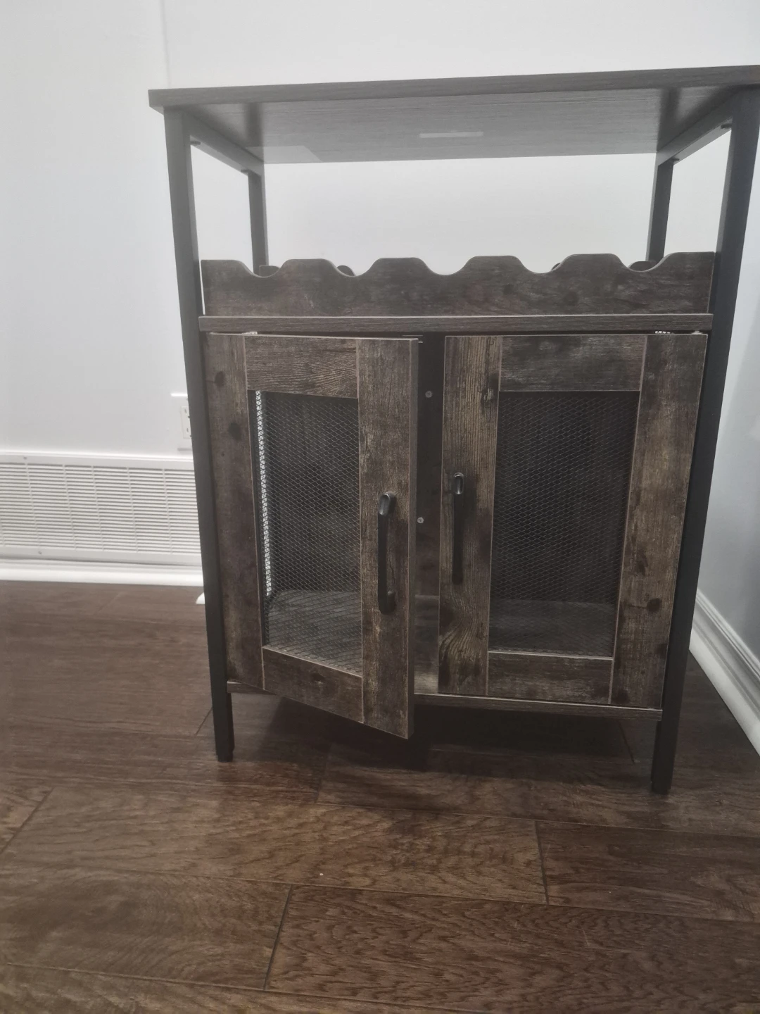 Rustic Wine Cabinet with Mesh Doors - photo 2