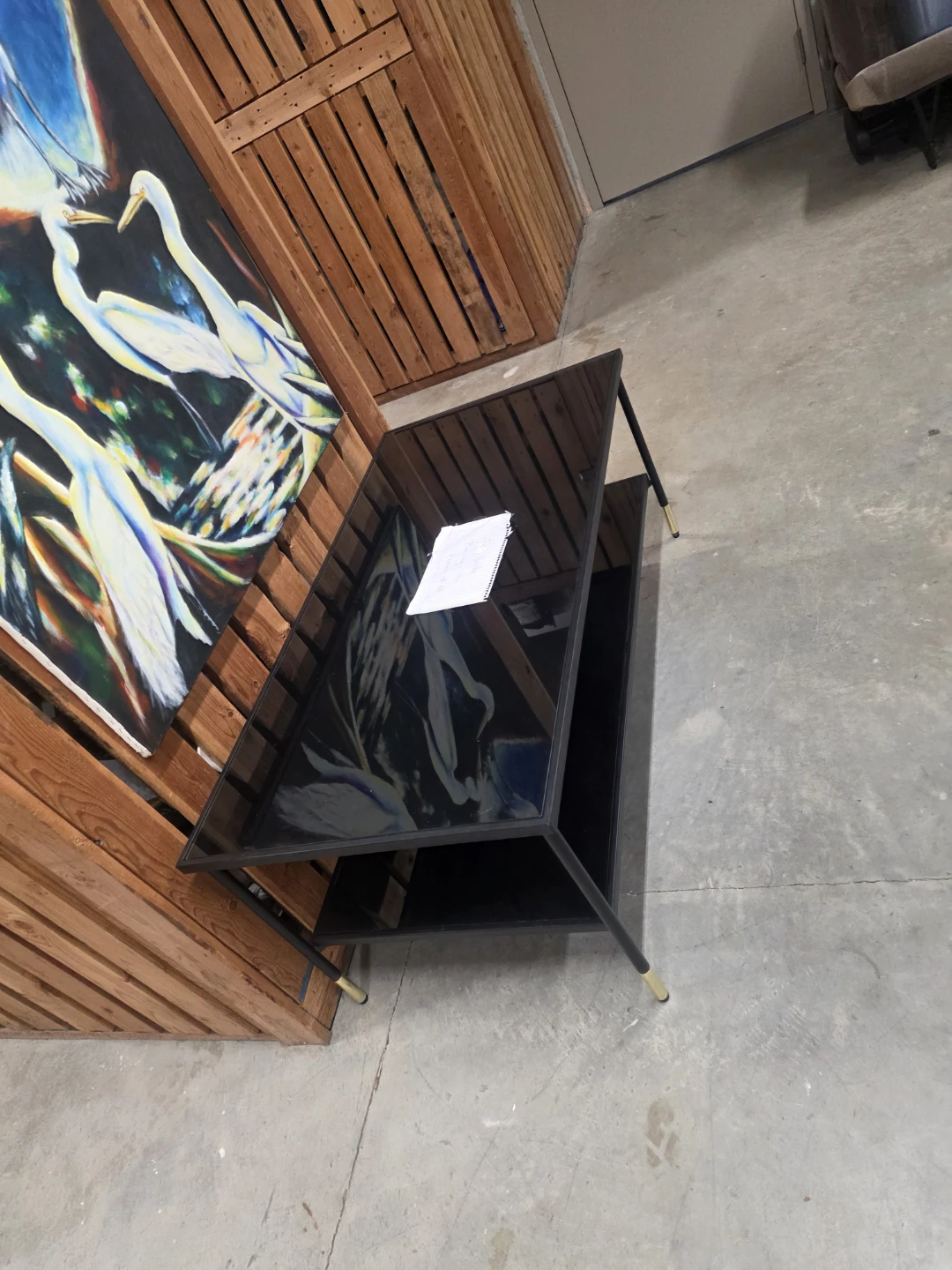 Ikea Black Coffee Table with Mirrored Top
