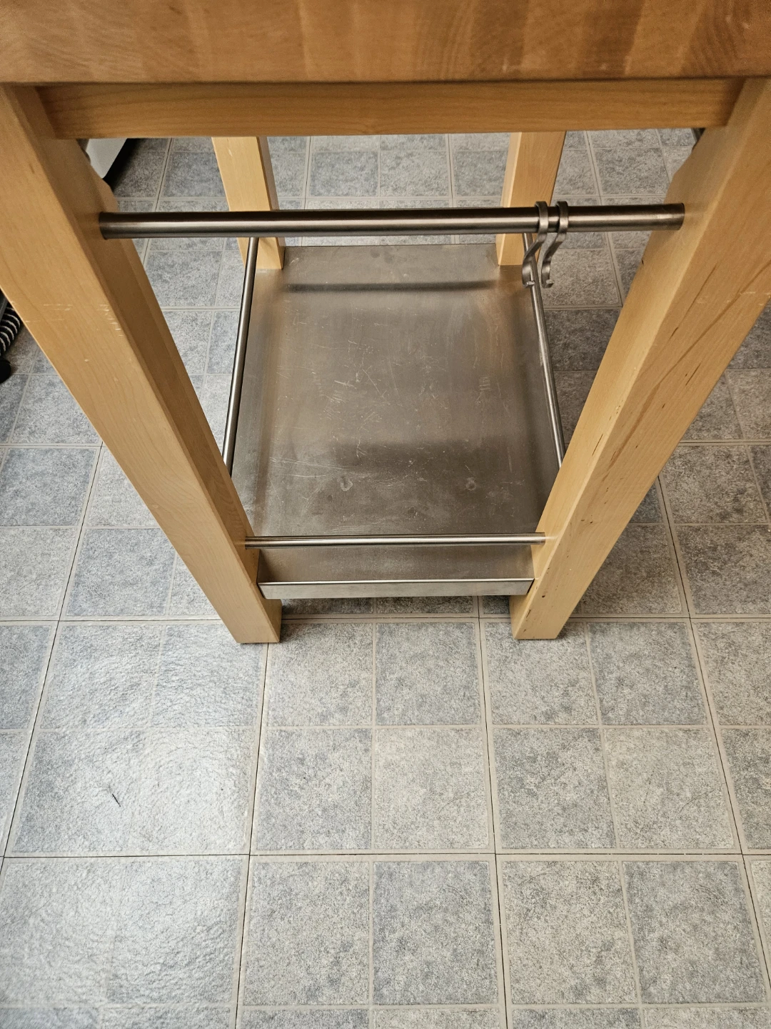 Wooden Kitchen Island Cart with Stainless Steel Shelf - photo 3