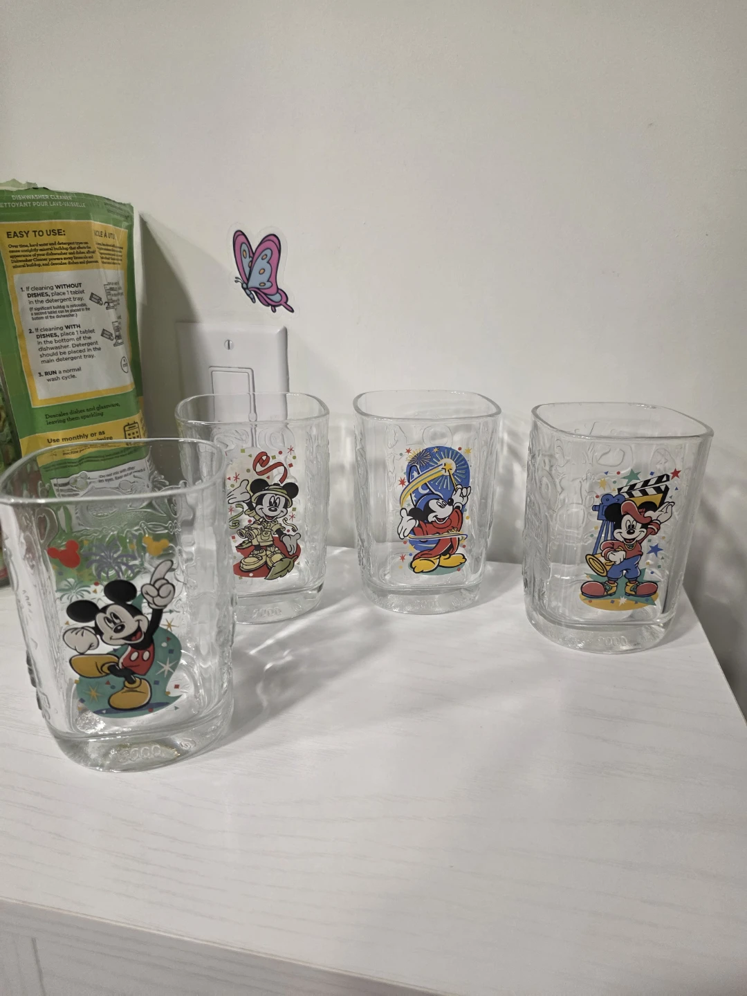 Disney Mickey Mouse Glasses - Set of 4