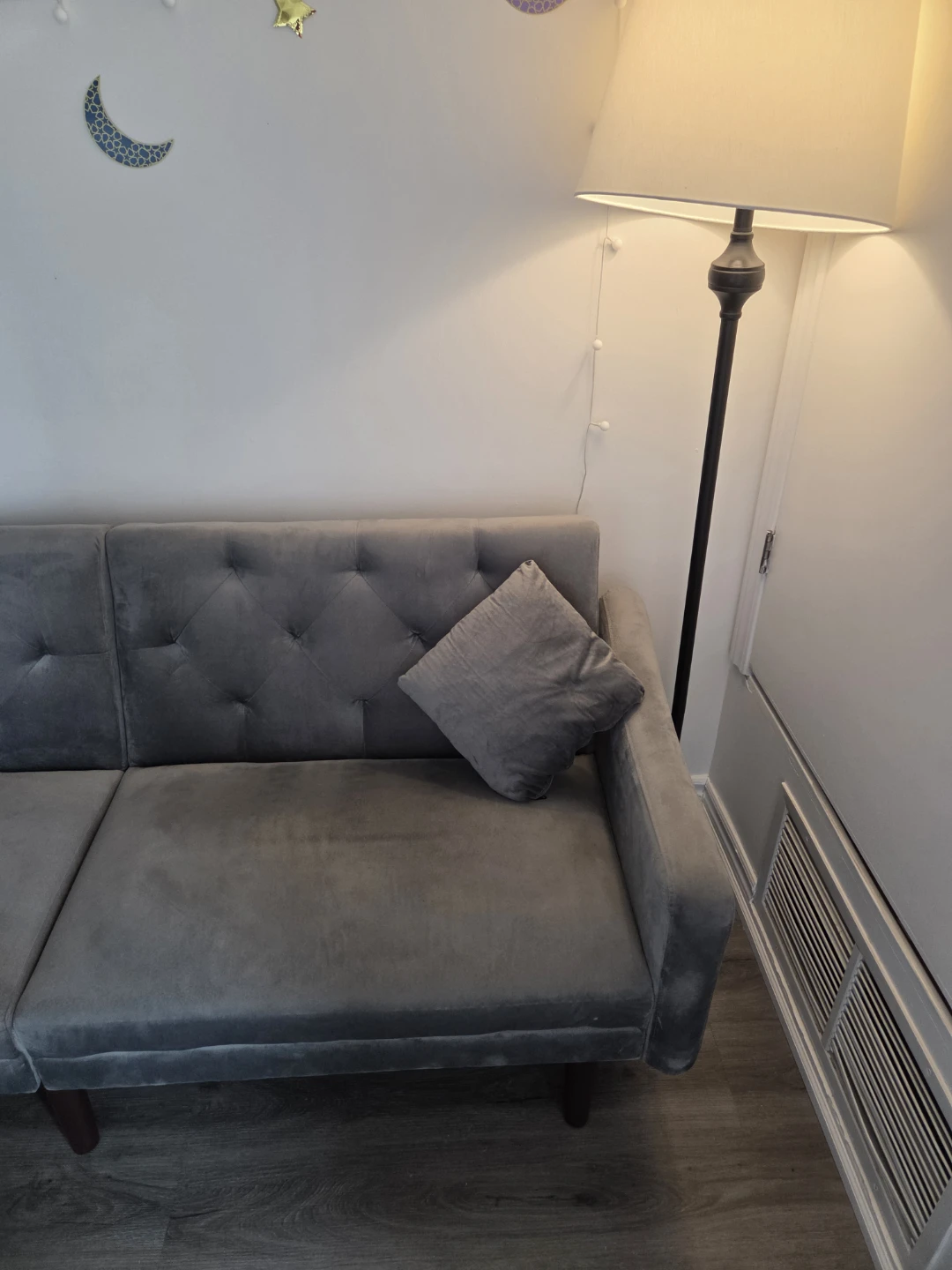 Grey Velvet Tufted Sofa - wayfair - photo 2