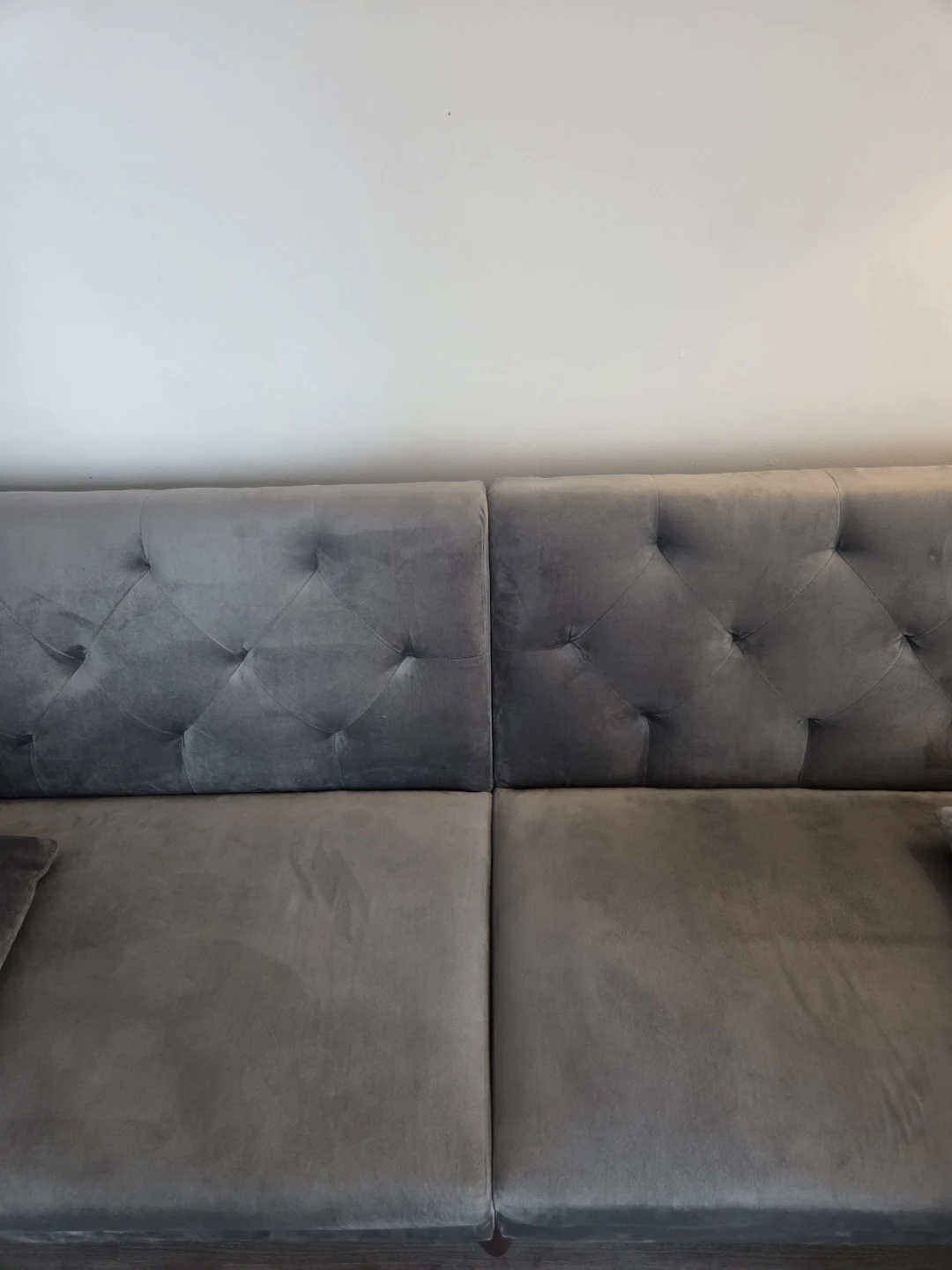 Grey Velvet Tufted Sofa - wayfair - photo 5