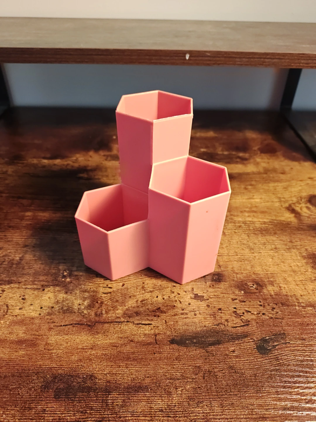 Pink 3-Section Desk Organizer