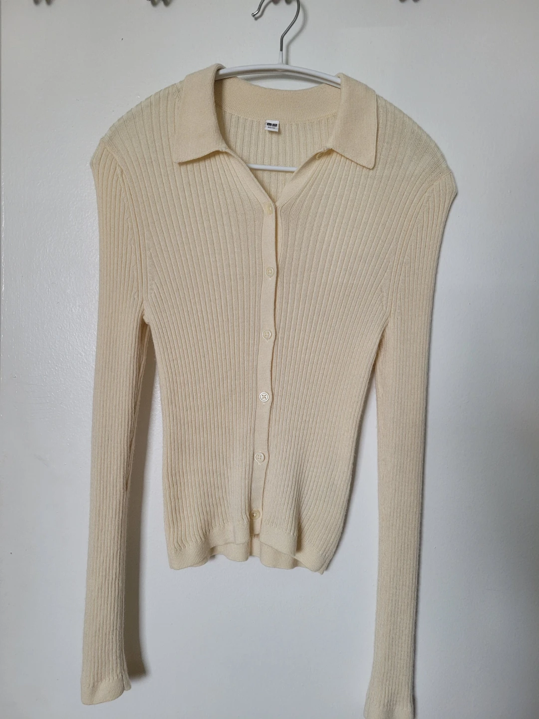 UNIQLO Ribbed Long Sleeve Polo Sweater XS