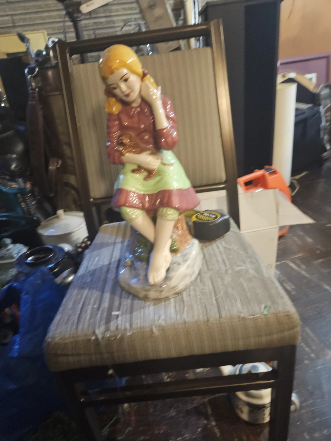 Ceramic Figurine of Girl with Dog - photo 2