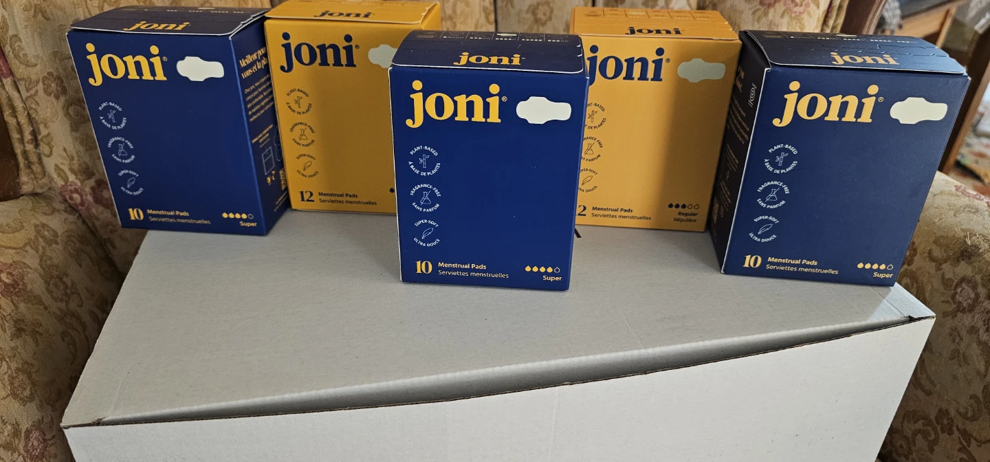 5 boxes Joni Super Menstrual Pads - 10 Count