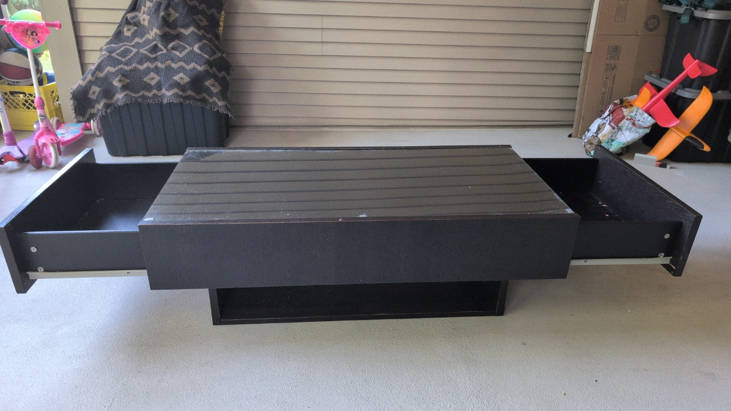Black Coffee Table with Storage Drawers - photo 4