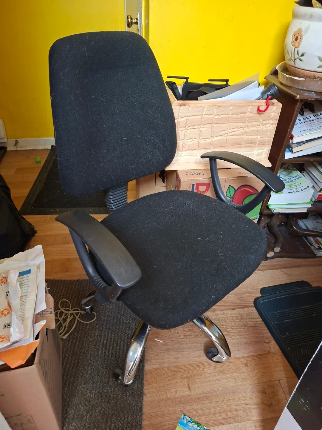 Black Office Chair with Chrome Base