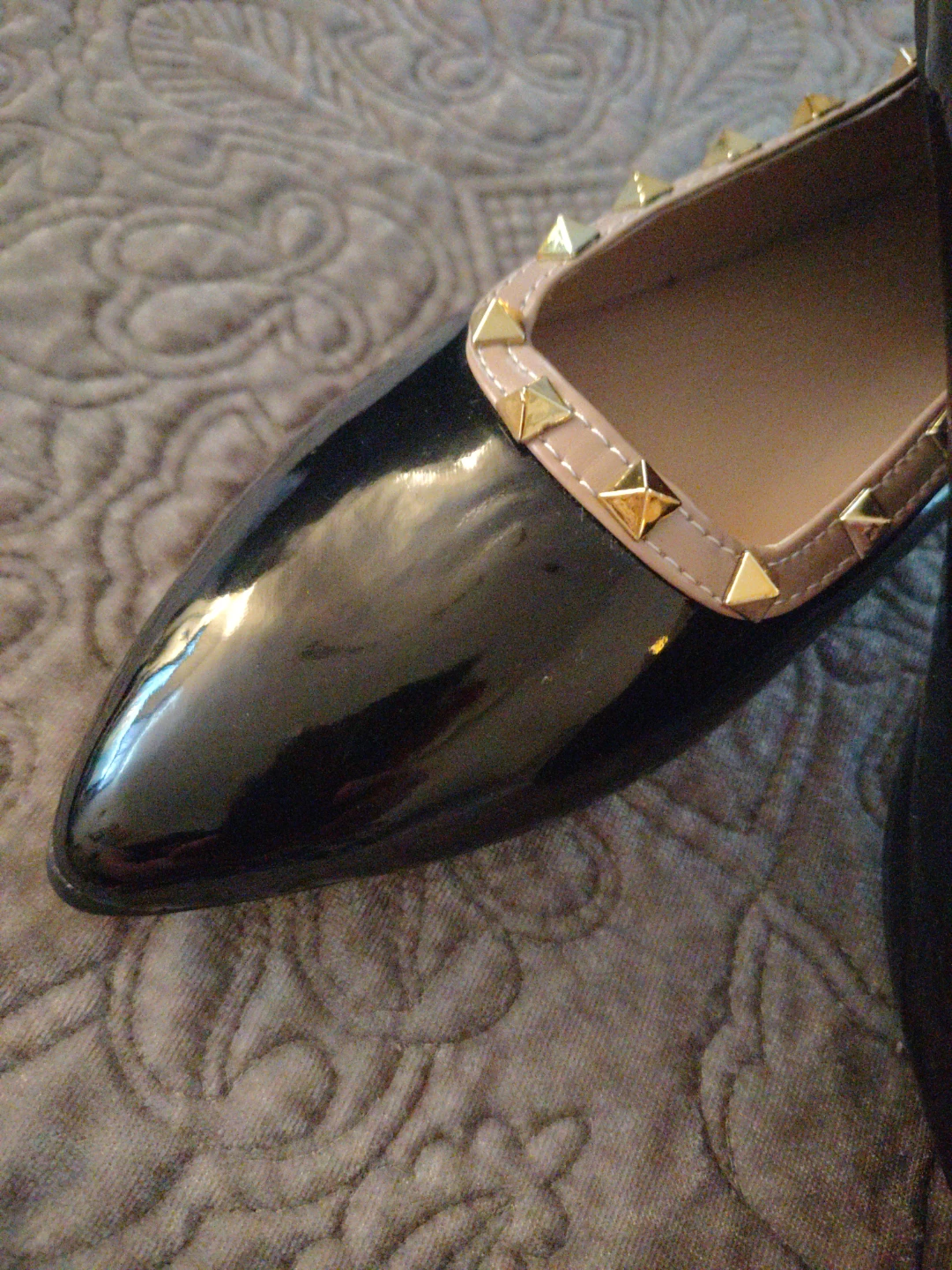 Black Studded Pointed-Toe Flats - photo 2