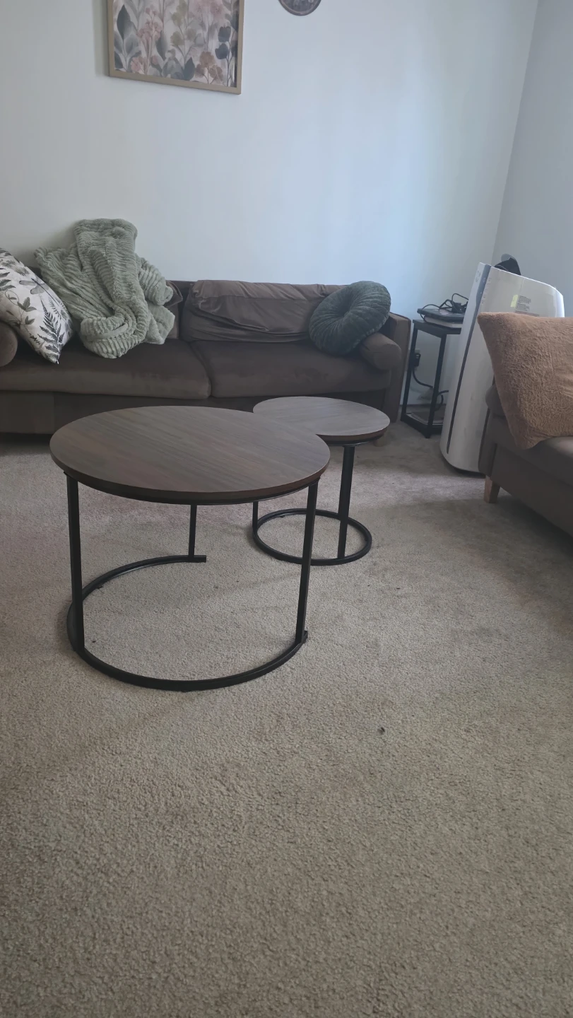 Set of 2 Round Nesting Coffee Tables - photo 2