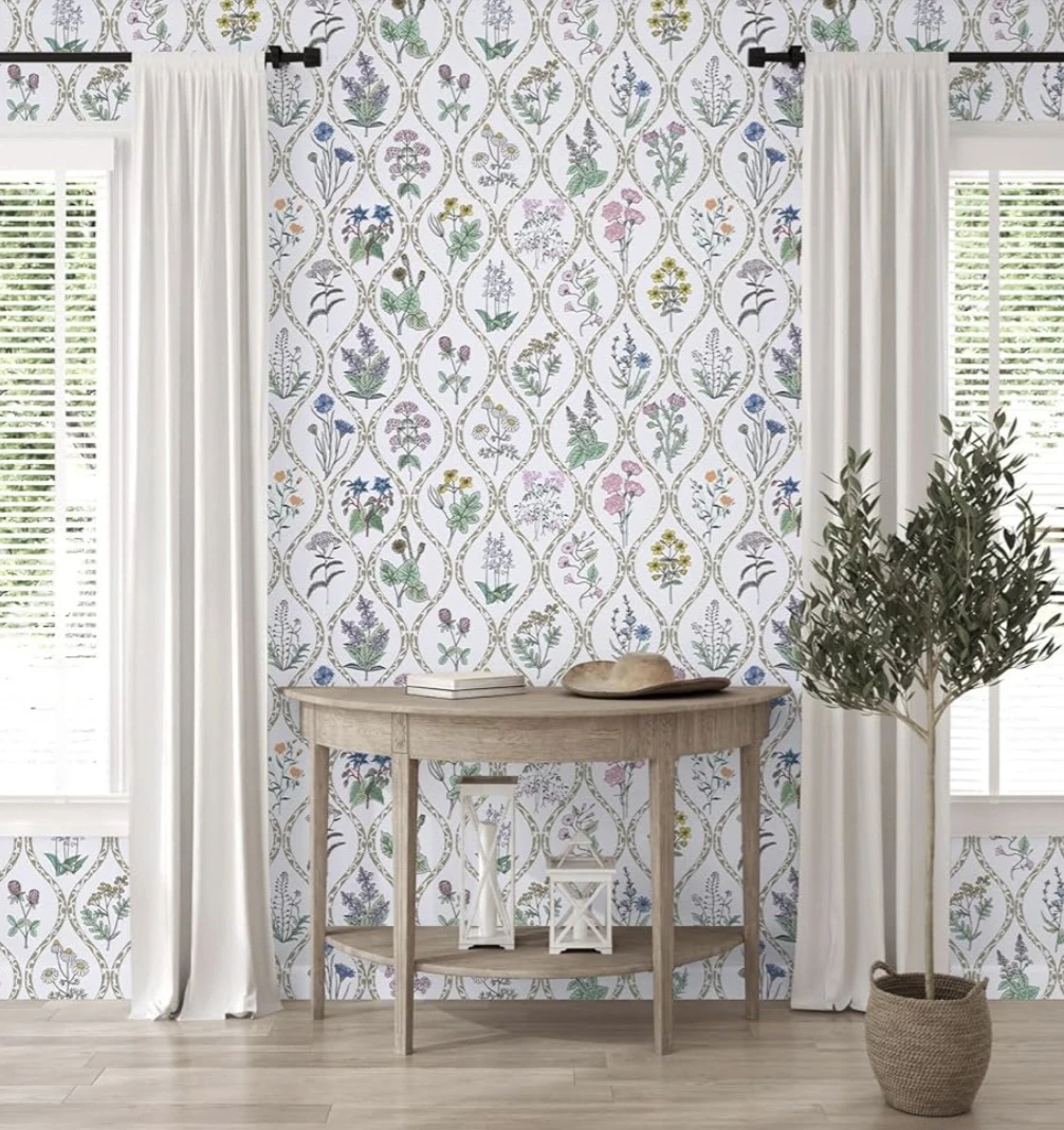 Vintage Floral Peel & Stick Wallpaper Removable 17.7" x 118" - photo 2
