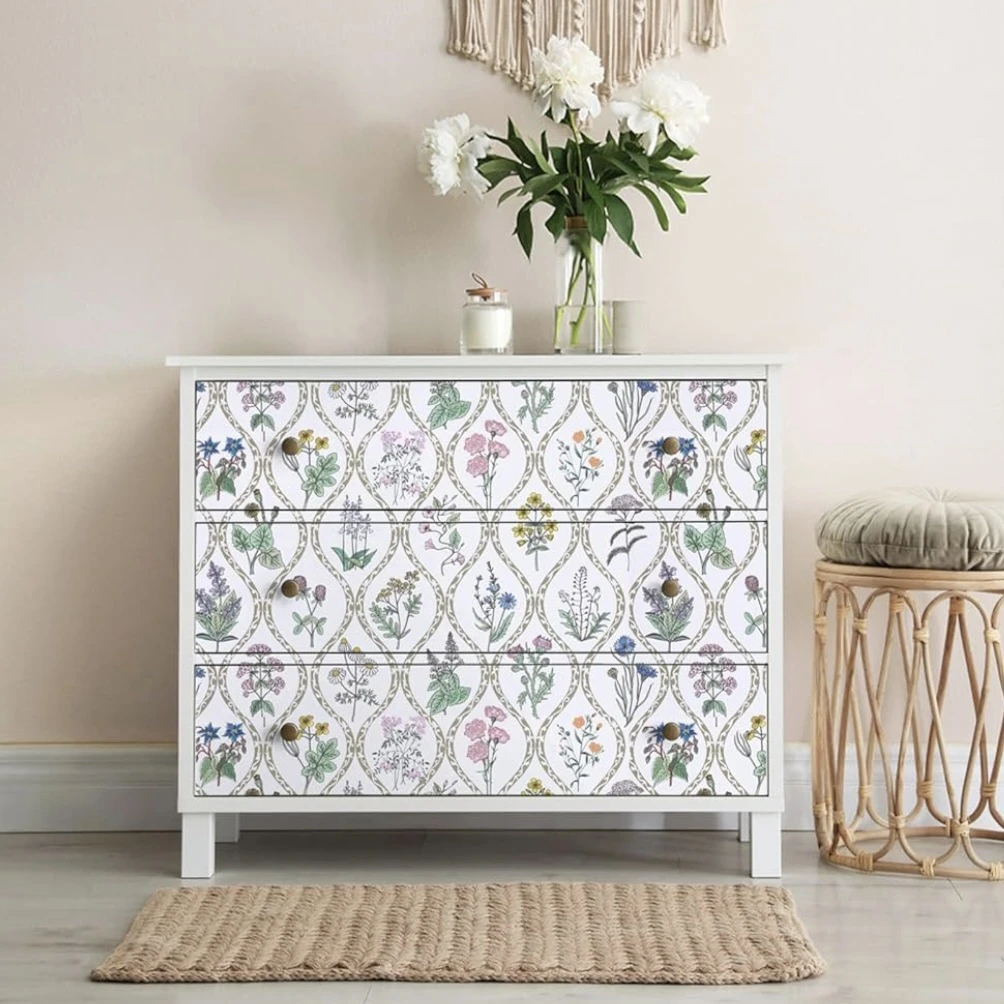 Vintage Floral Peel & Stick Wallpaper Removable 17.7" x 118" - photo 3