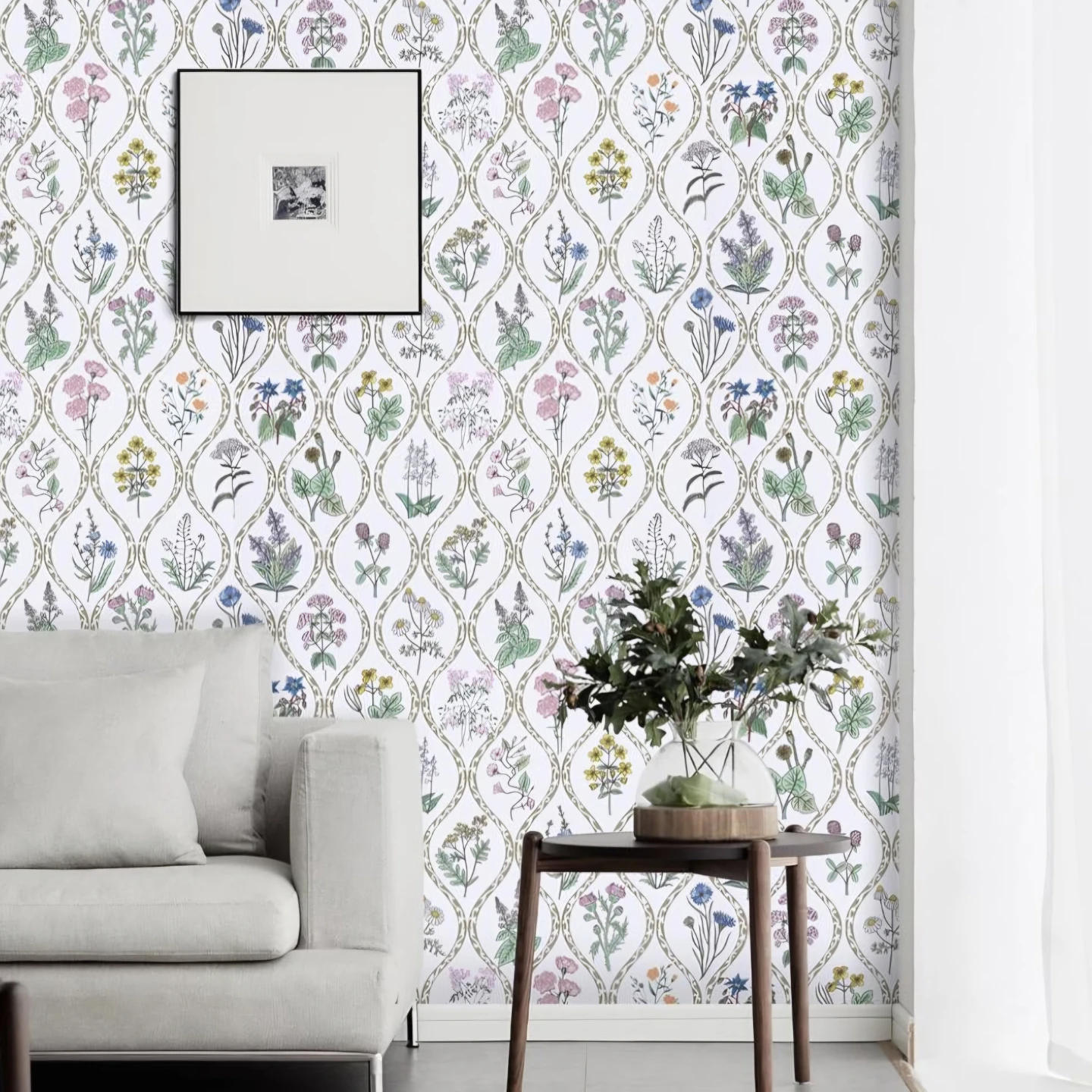 Vintage Floral Peel & Stick Wallpaper Removable 17.7" x 118" - photo 5