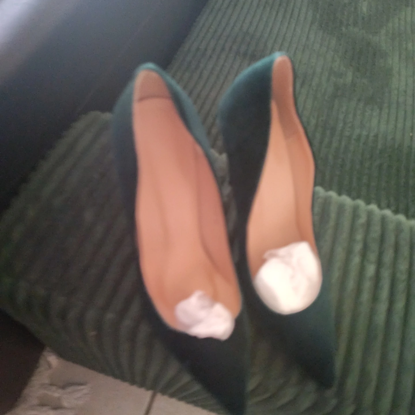 Green Velvet Heels - Size US EU 13 / 44