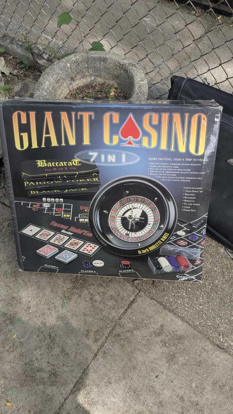 Giant Casino 7-in-1 Game Set with Roulette Wheel