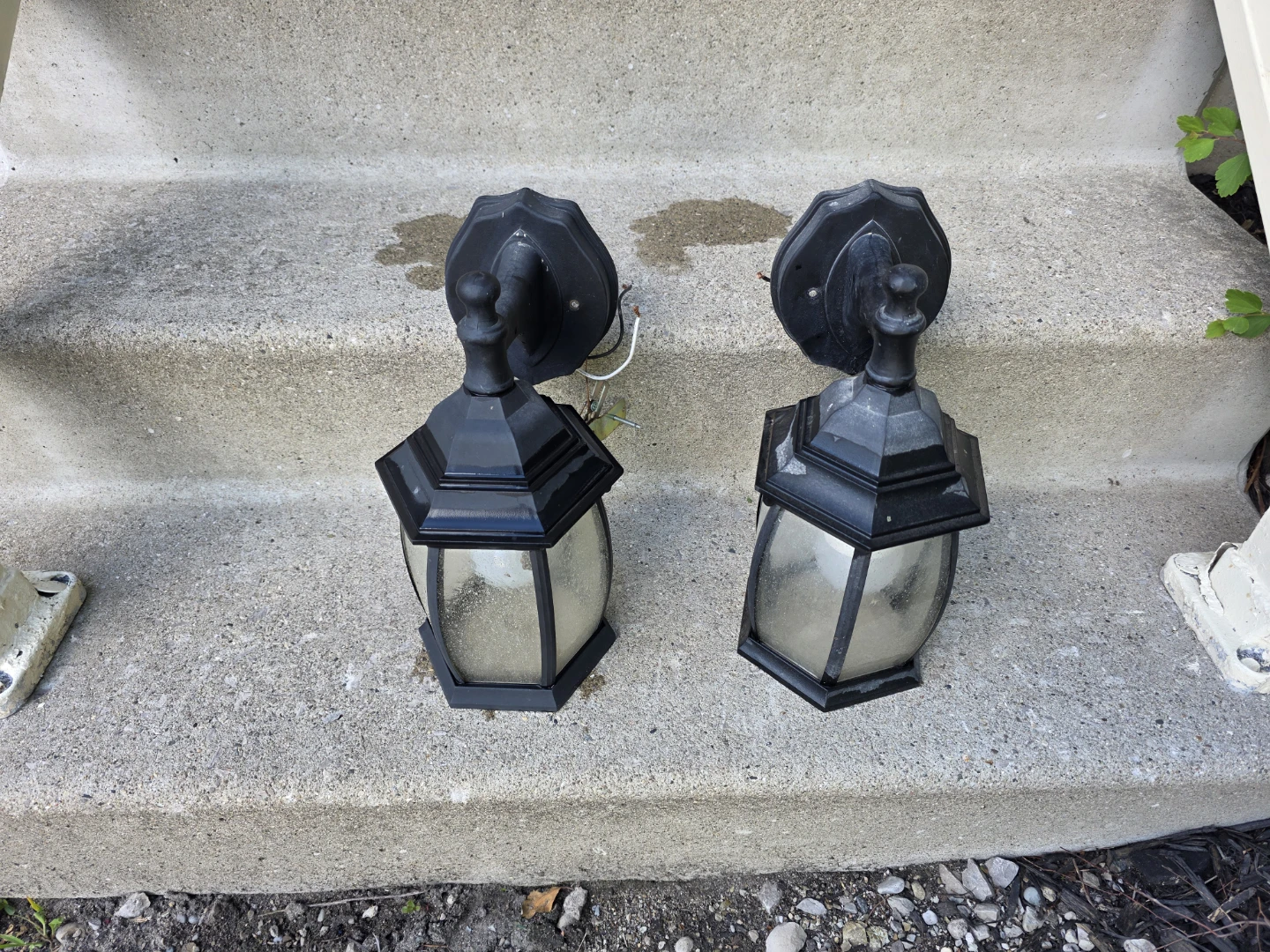 Black Outdoor Wall Sconces (2)