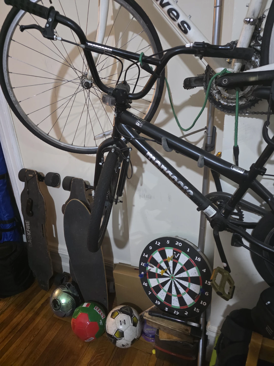One children's bike and one adult bike
