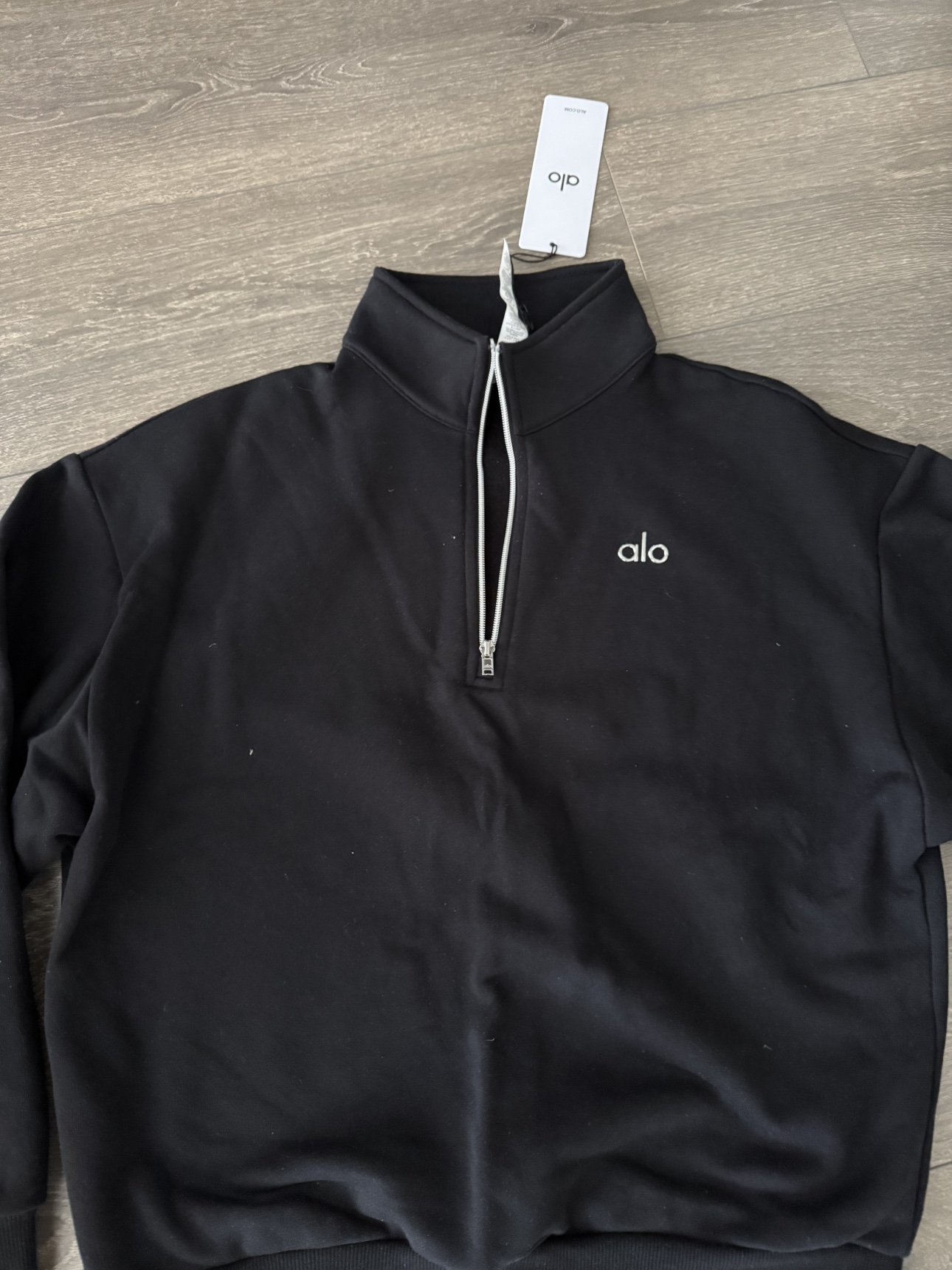 Alo Yoga Black Half Zip Sweatshirt