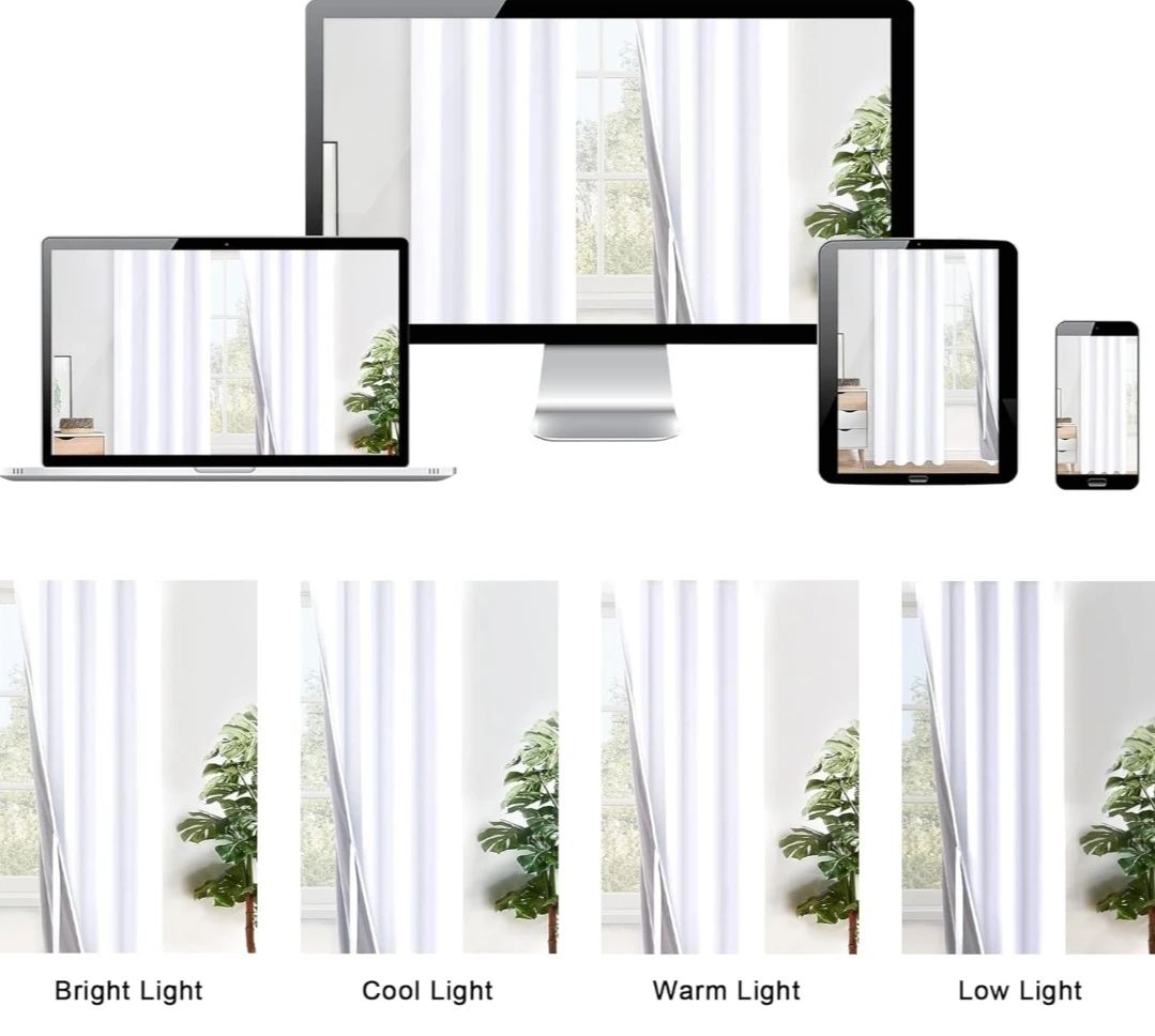 White 2-Layer Blackout Curtains with Grommets