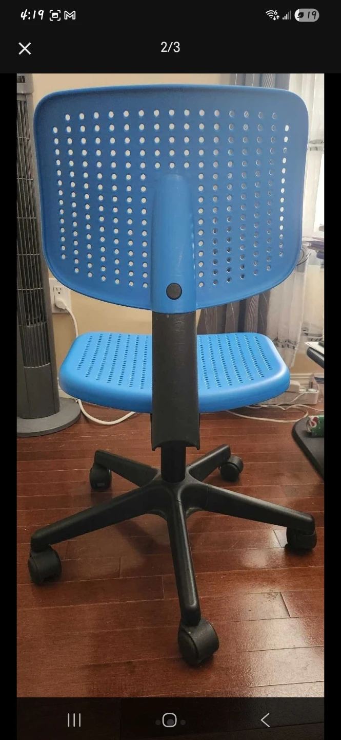 Blue Office Chair with Wheels - photo 2
