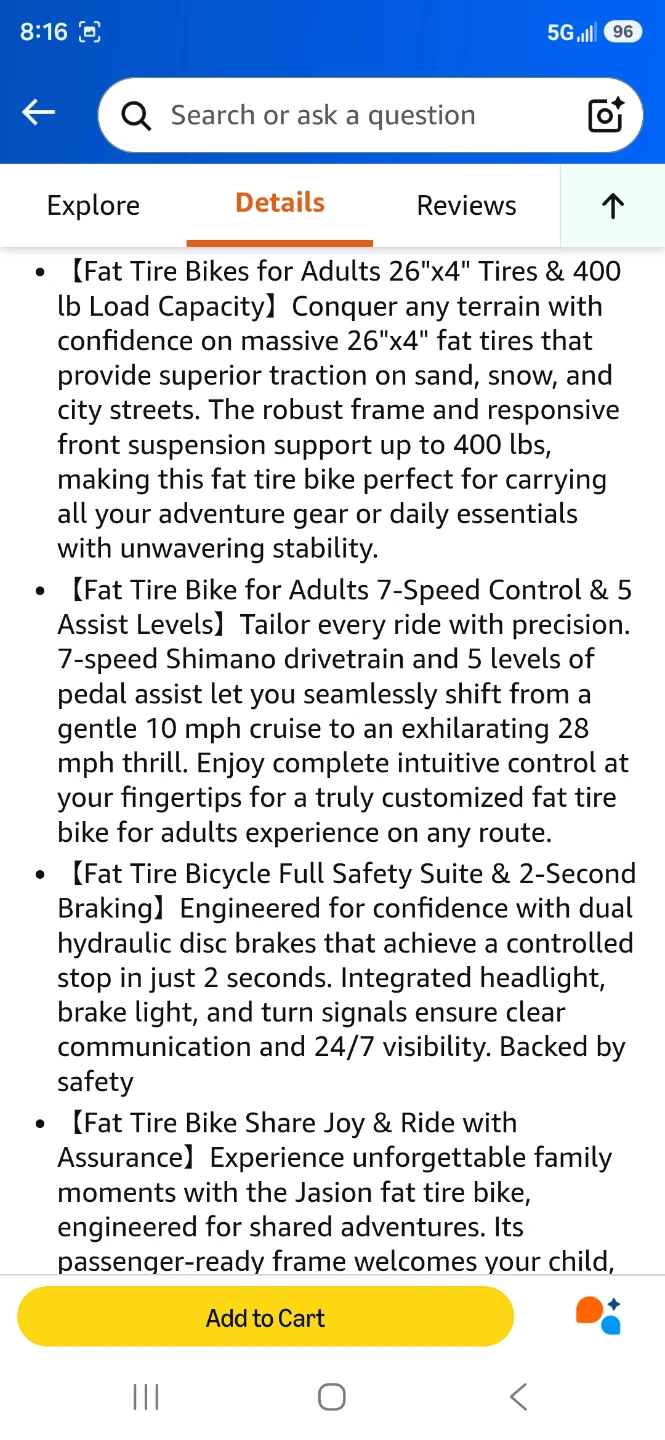 Jasion Thunder Electric Fat Tire Bike - Raven Black - photo 2