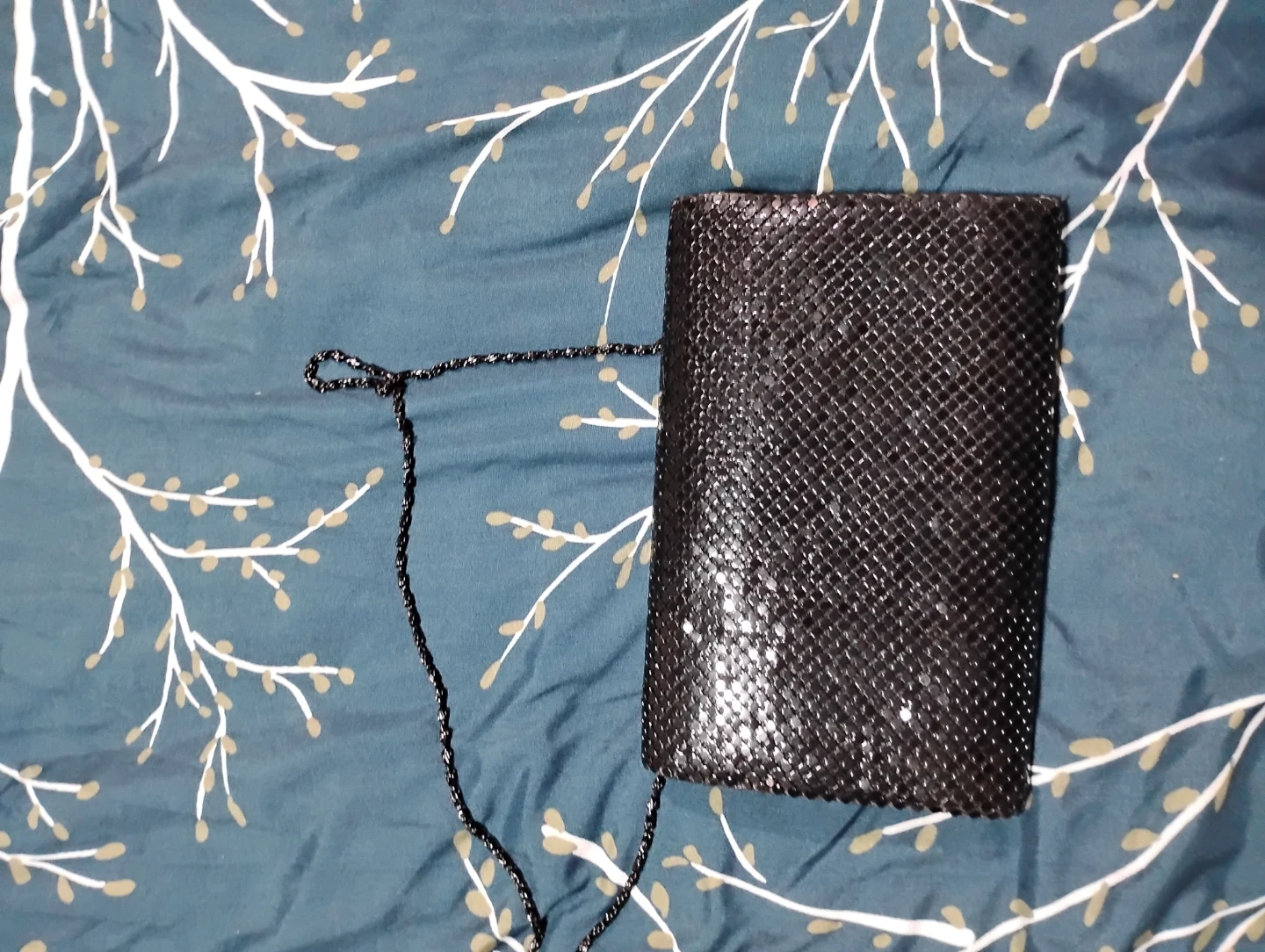 Black Mesh Clutch purse with chain strap - photo 2