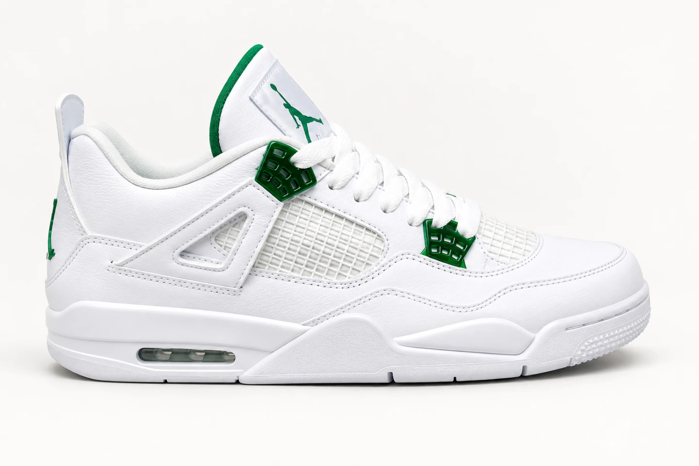 White & Green Air Jordan 4 - photo 2