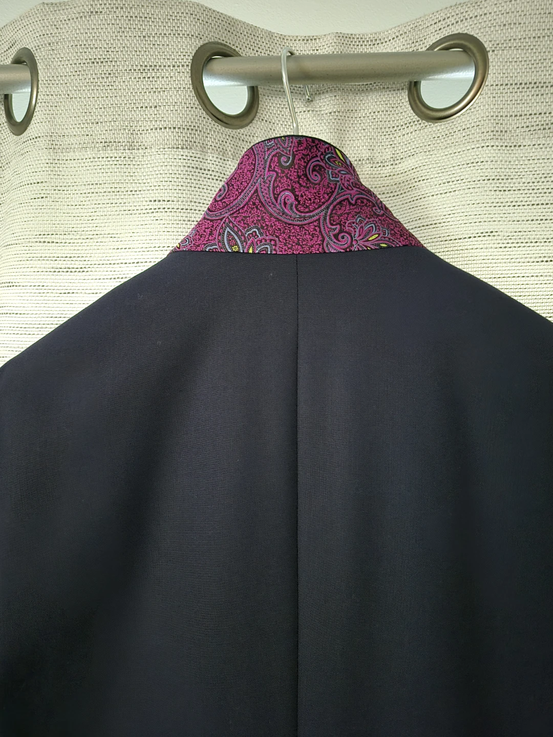 Etro Milano Men's Navy Blazer with Purple Gingham Shirt - photo 3