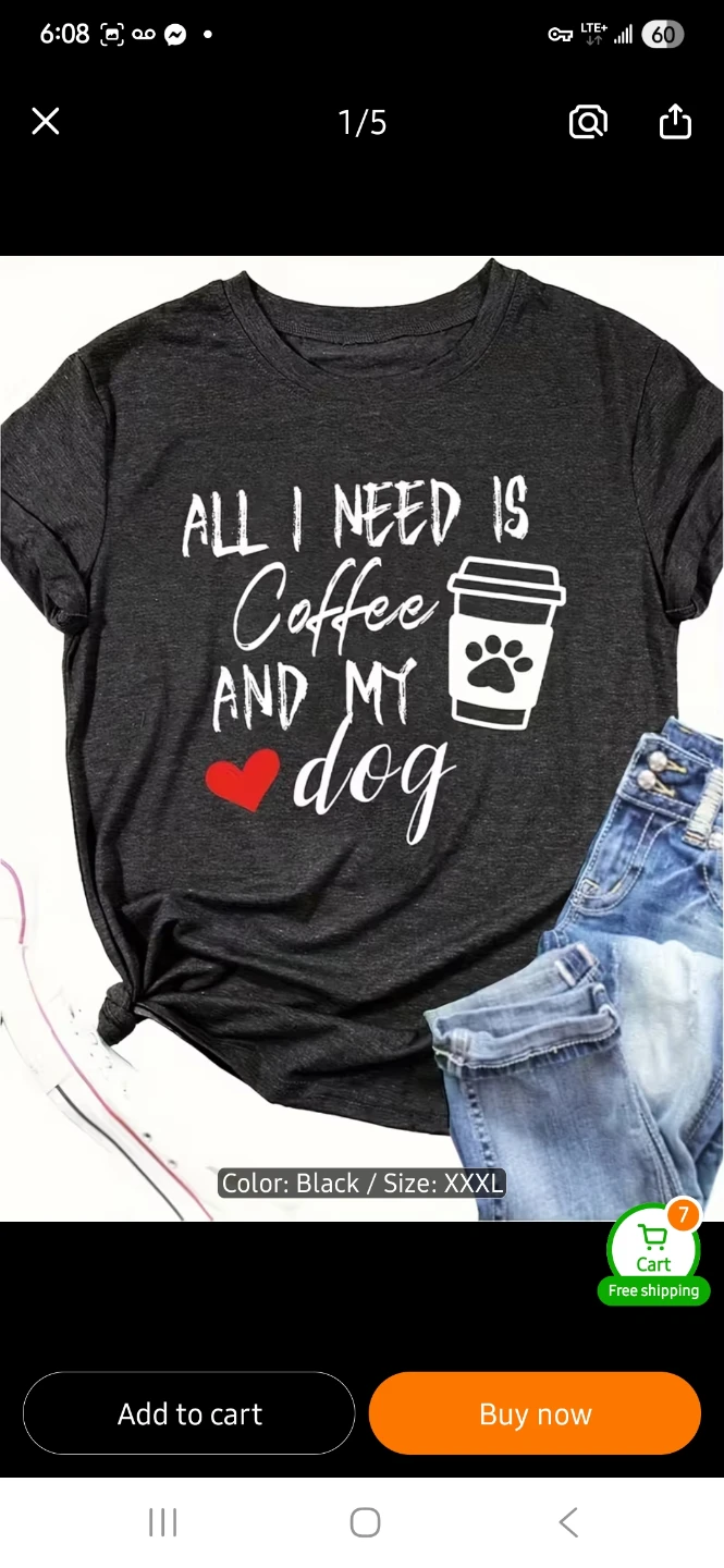 NEW Graphic T-Shirt - Coffee and Dog Lover 🐶 ☕️
