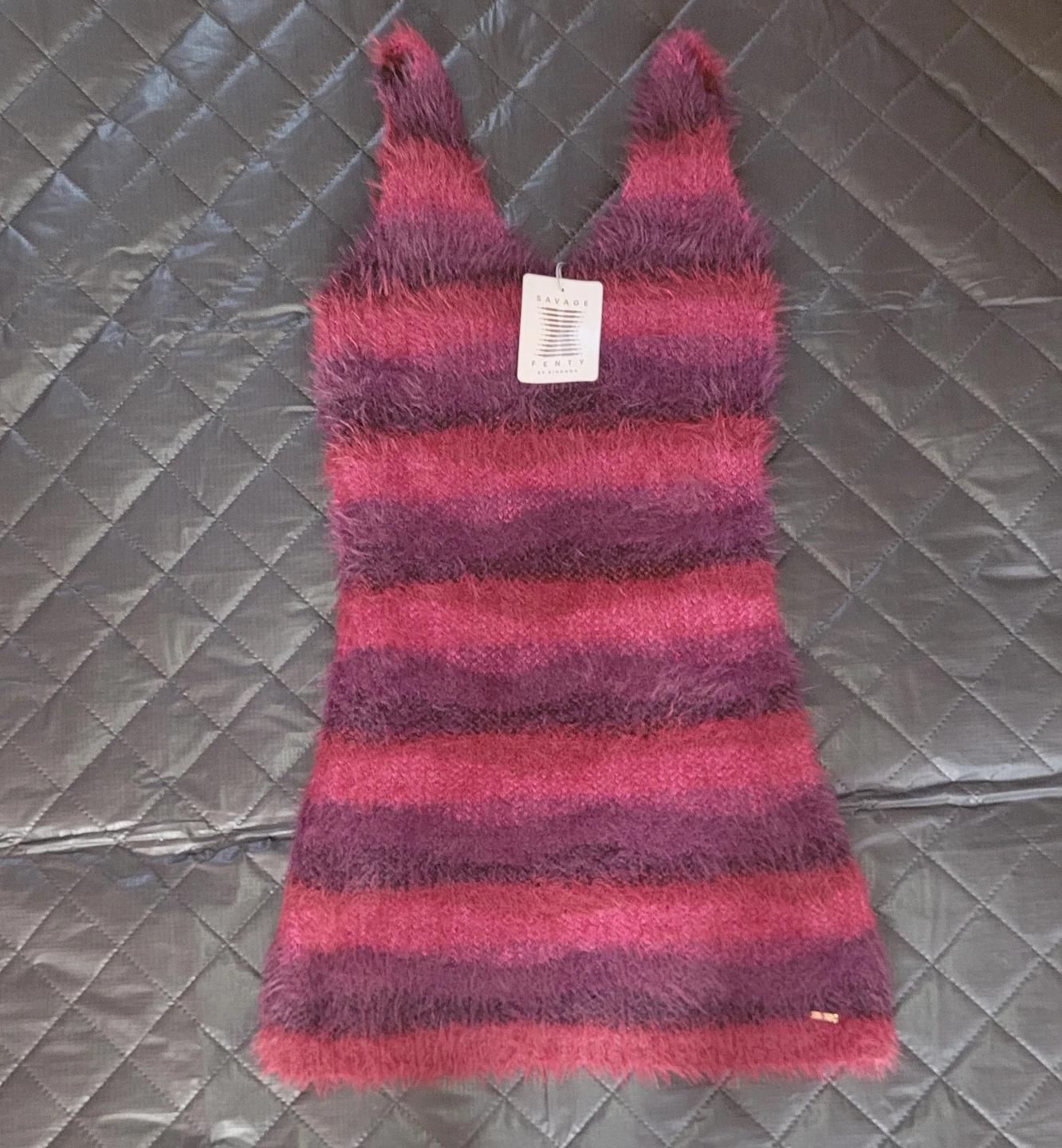 Savage X Fenty Fuzzy Striped Mini Dress