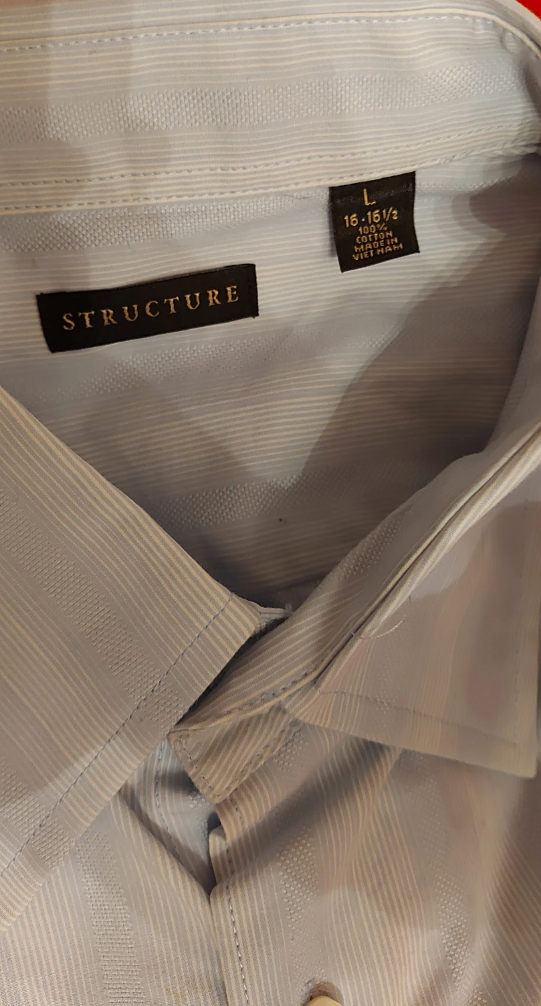 NWOT 🆕 STRUCTURE Men's Dress Shirt - Blue, Size L - photo 2