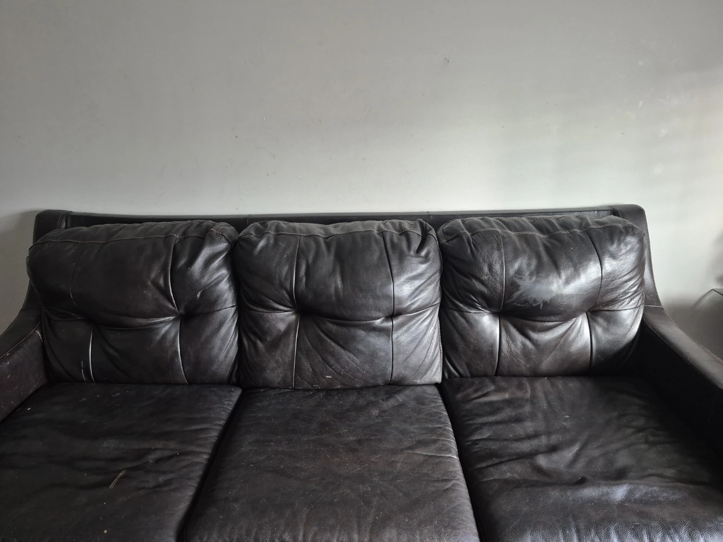 Dark Brown Leather Sofa from Ashley!