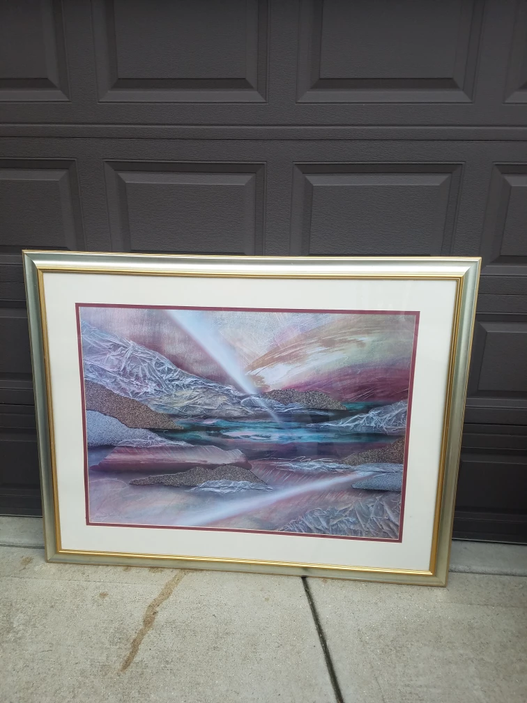Framed Landscape Print signed by artists
