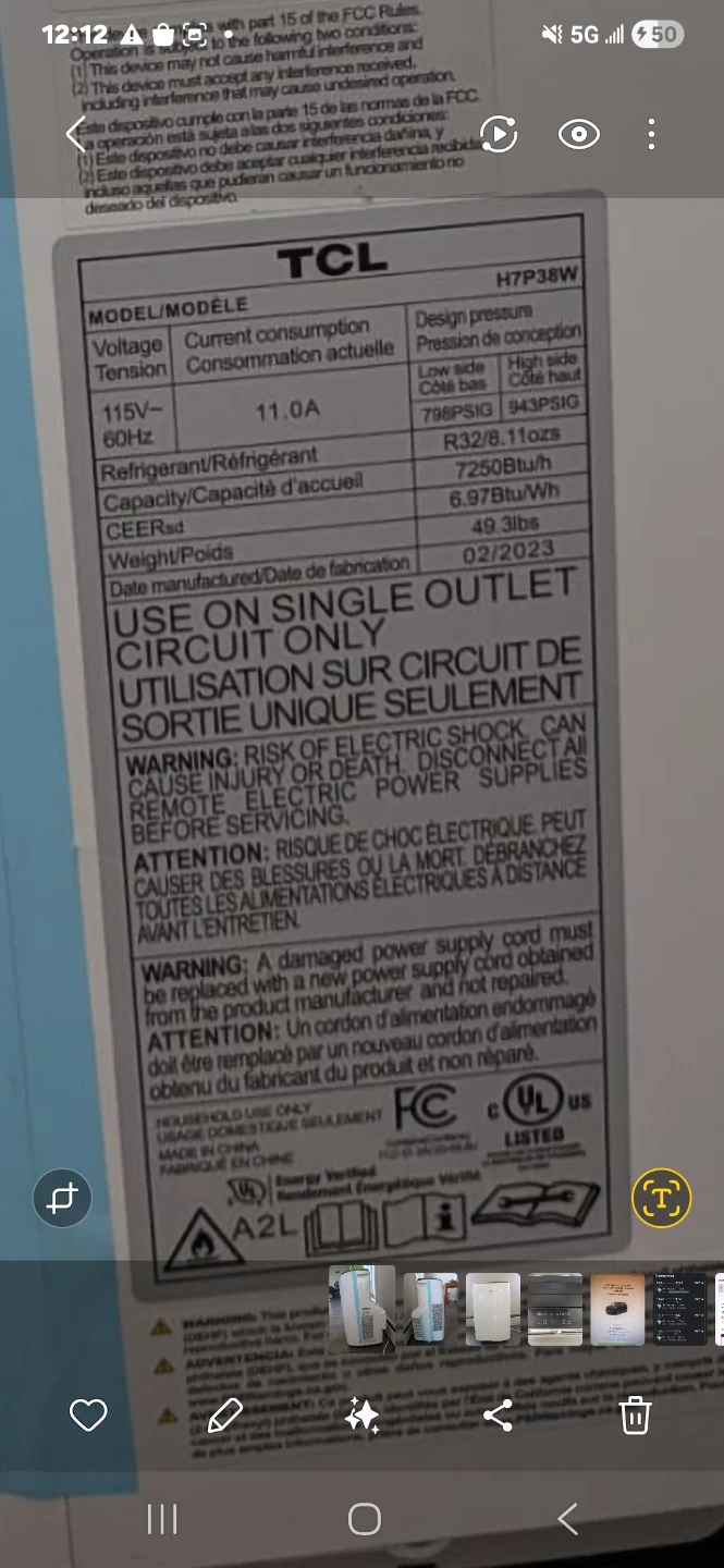 TCL Smart Portable Air Conditioner (7,250 BTU) - photo 5